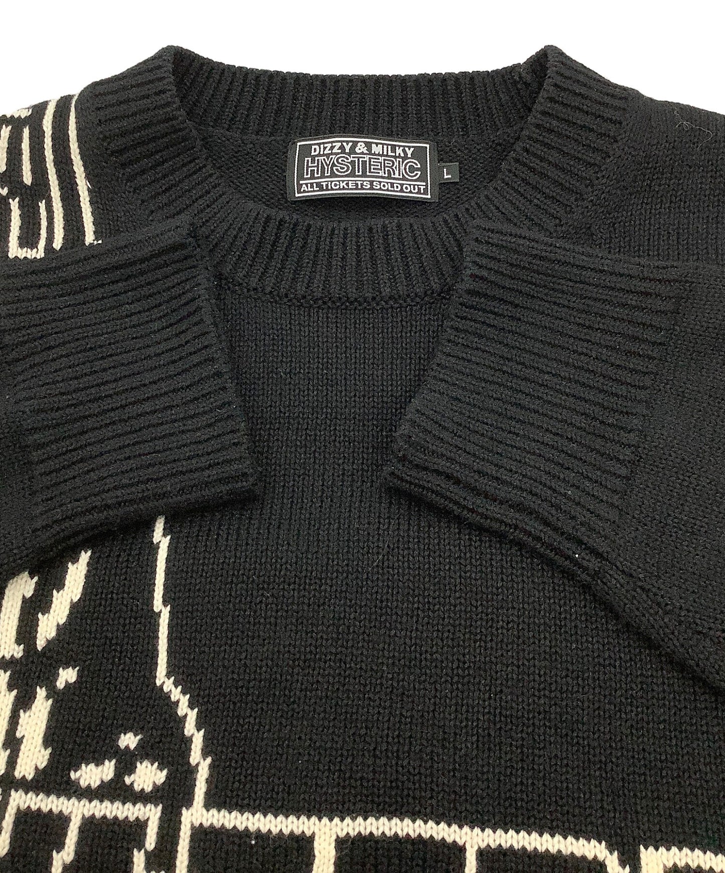 [Pre-owned] Hysteric Glamour Lightweight Knit Flying V Knitted Sweater Guitar Girl 02251NS01