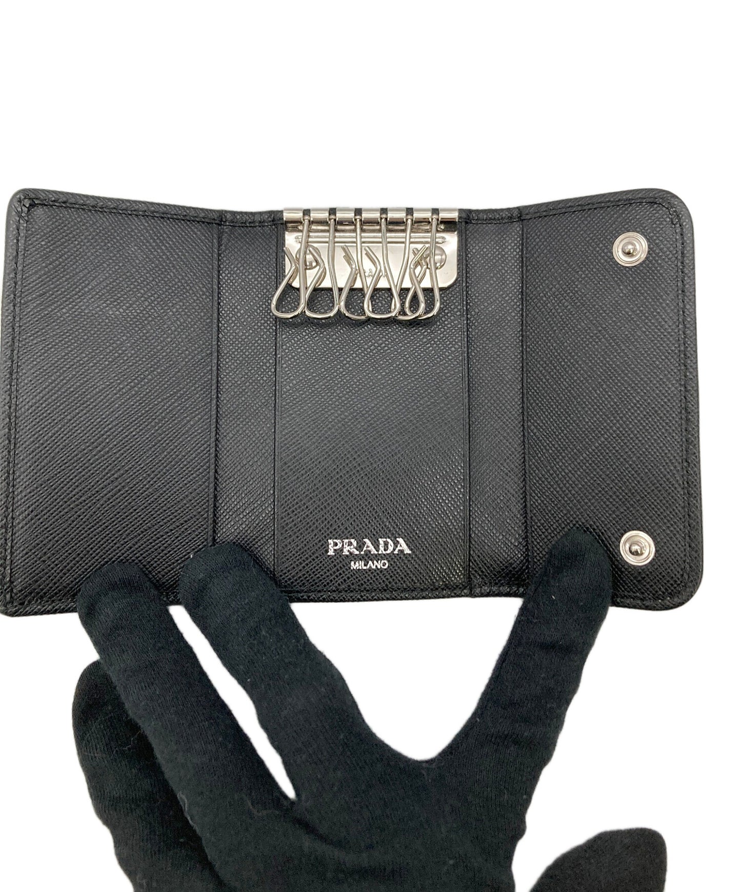 [Pre-owned] PRADA Key Case Triangle Logo 1PG222 UZO