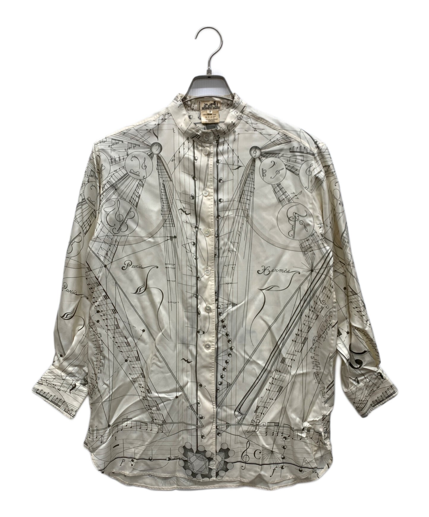 [Pre-owned] HERMES Silk band collar shirt