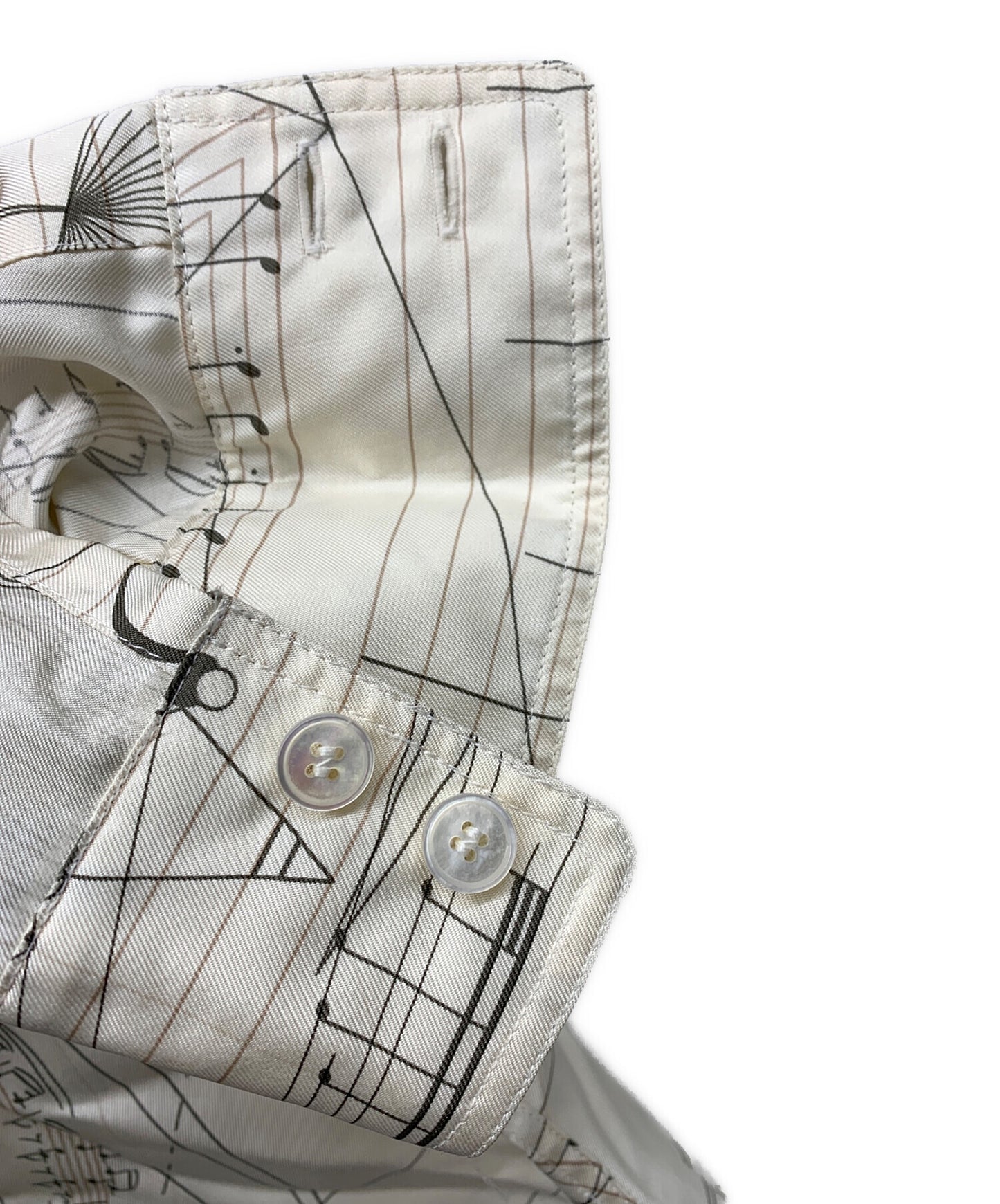 [Pre-owned] HERMES Silk band collar shirt