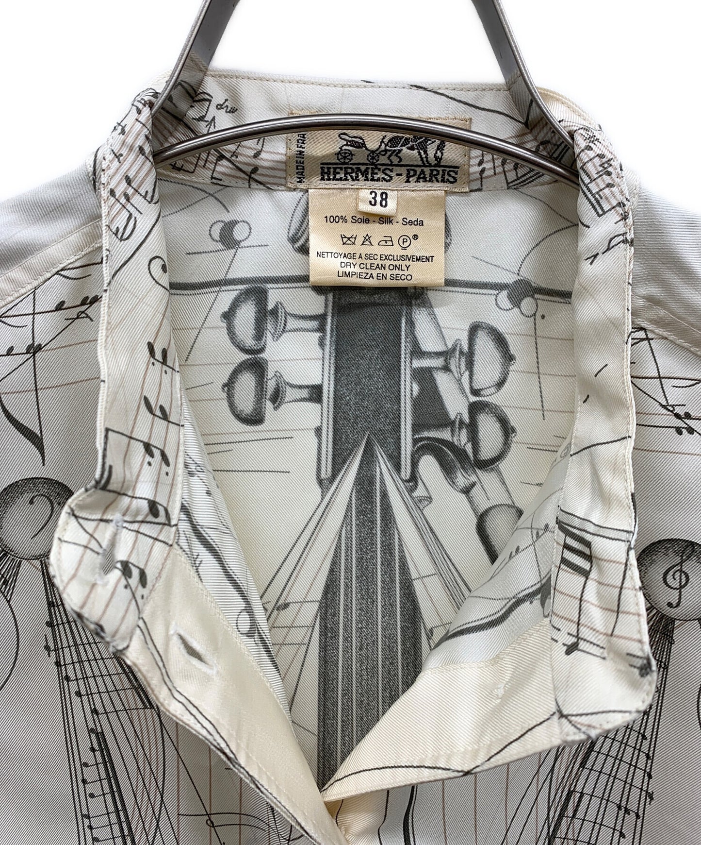 [Pre-owned] HERMES Silk band collar shirt