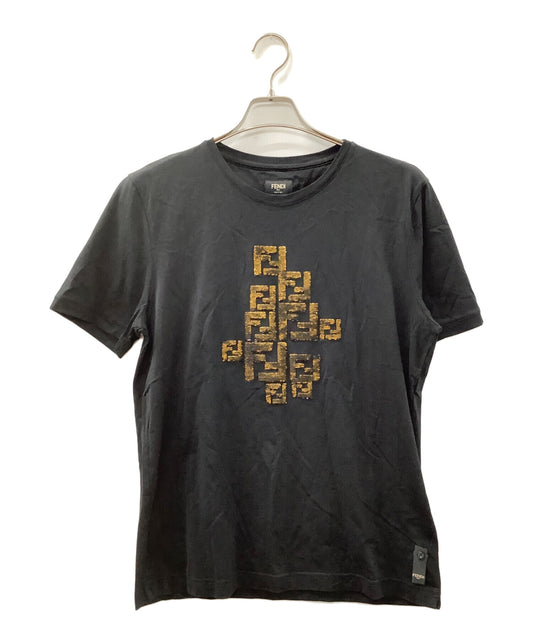 [Pre-owned] FENDI FF logo sequin T-shirt FY0894 A2IR