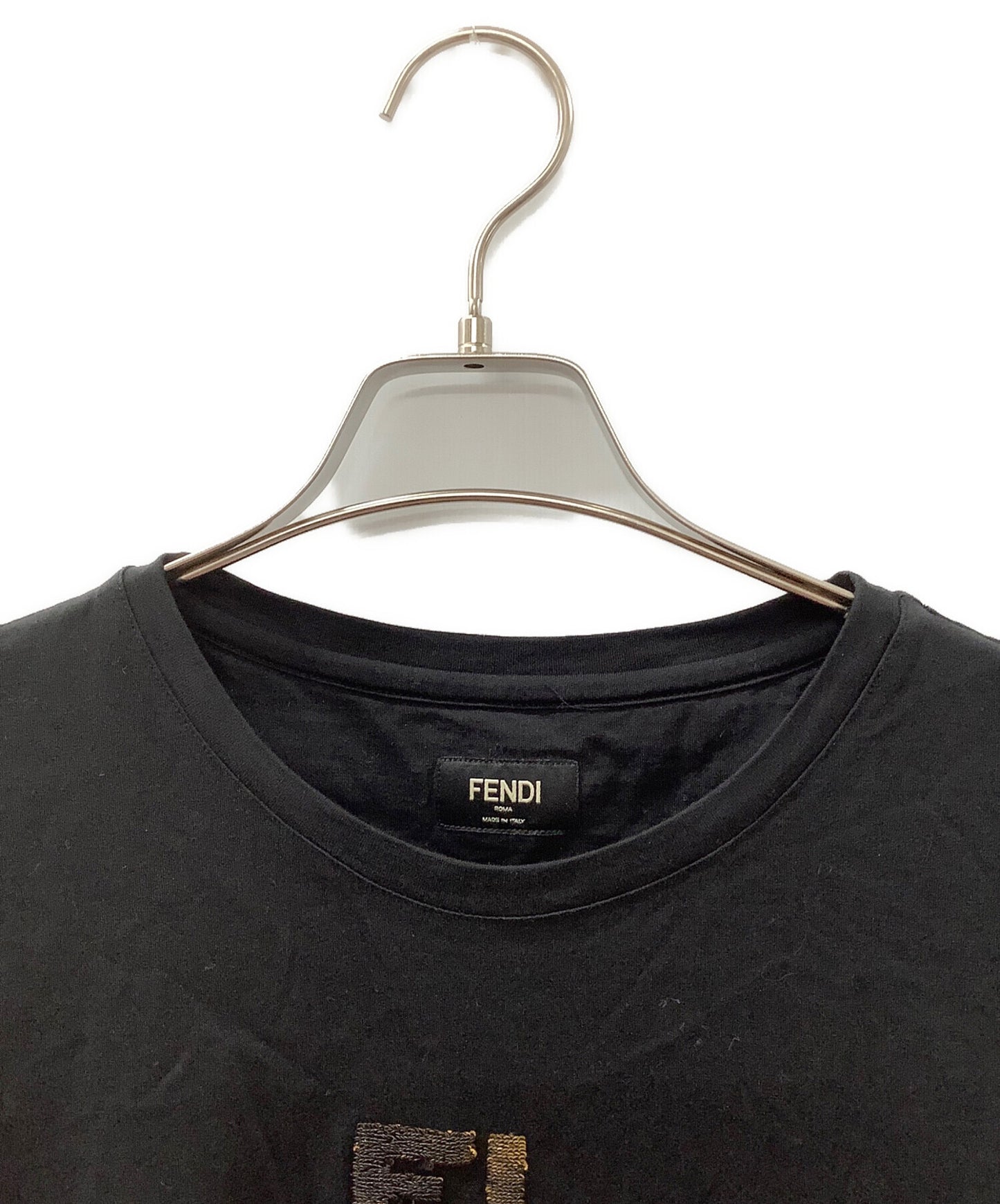 [Pre-owned] FENDI FF logo sequin T-shirt FY0894 A2IR
