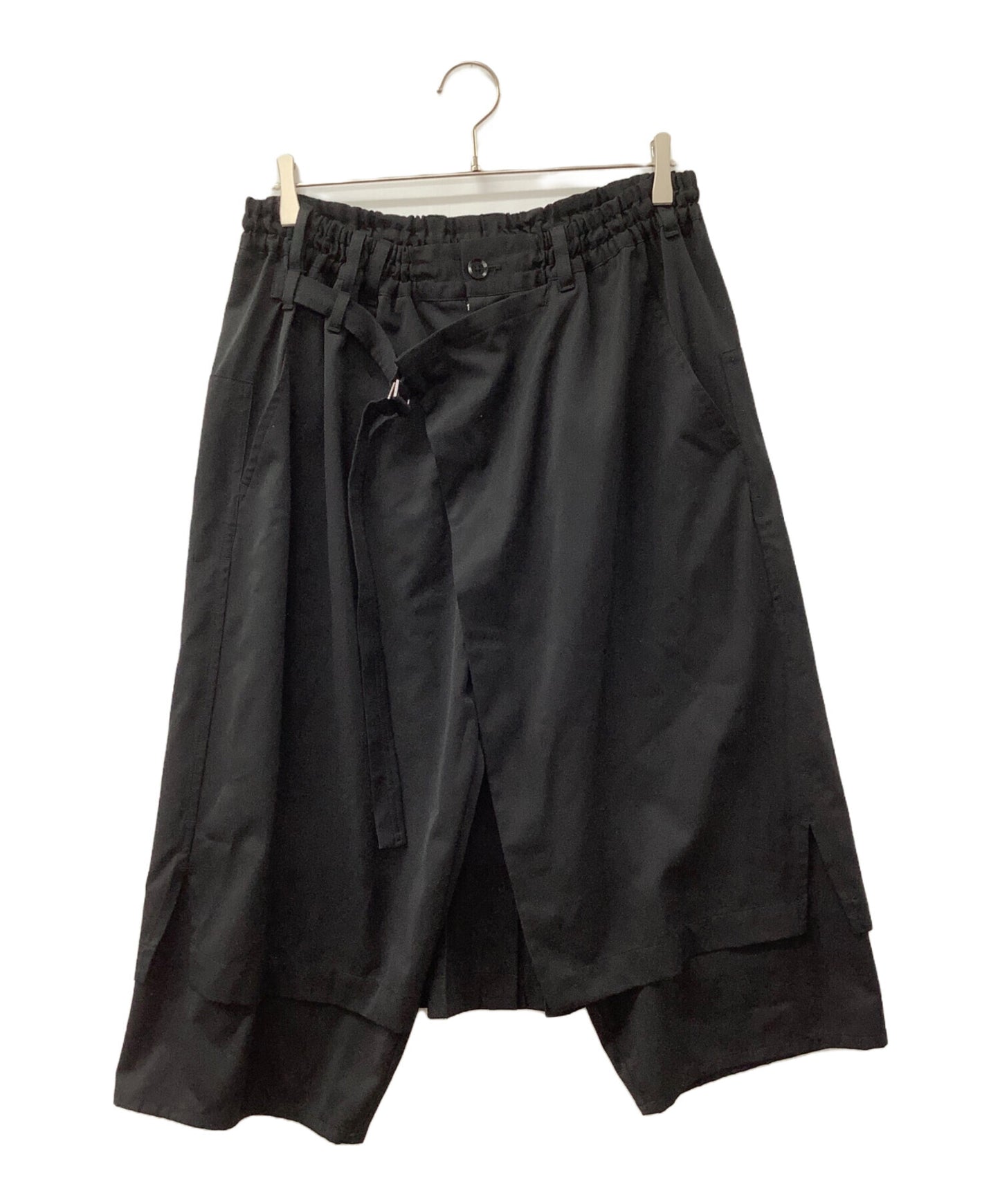 [Pre-owned] GROUND Y WOOL/POLYESTER GABARDINE WRAP PANTS GD-P01-100