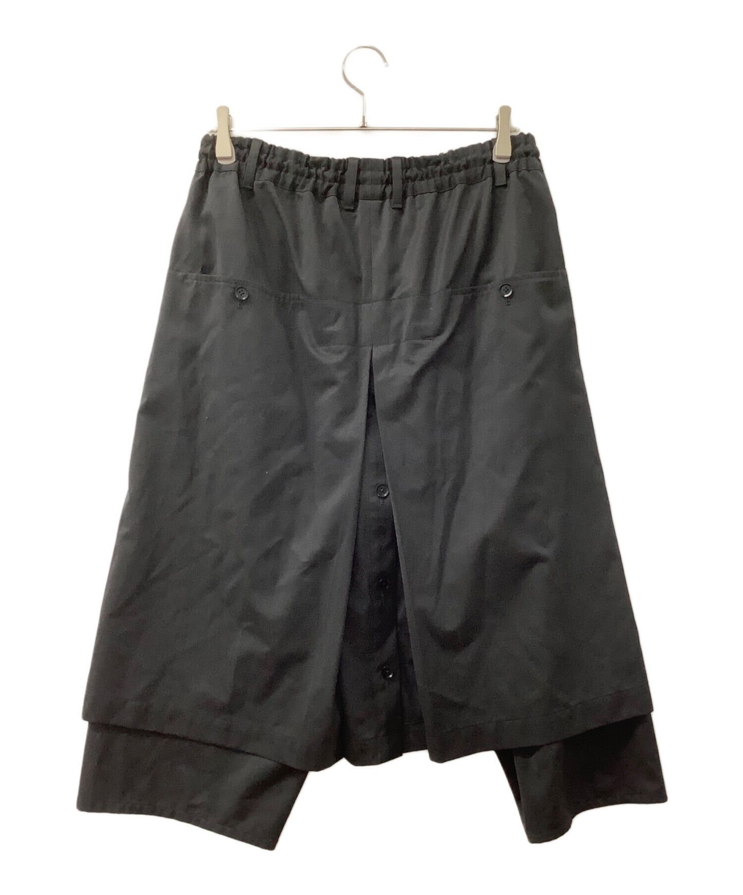 [Pre-owned] GROUND Y WOOL/POLYESTER GABARDINE WRAP PANTS GD-P01-100