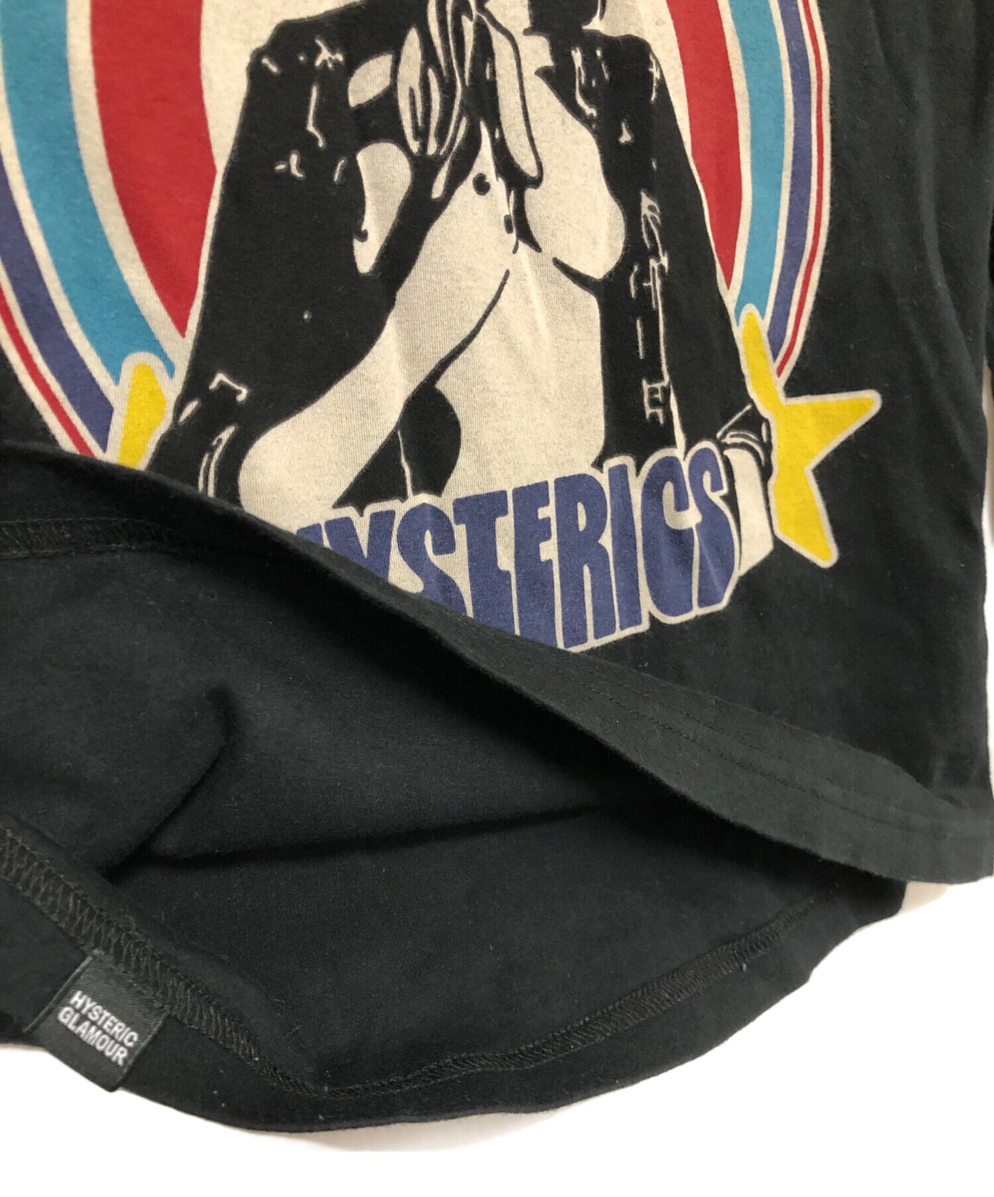 [Pre-owned] Hysteric Glamour Long Sleeve Cut and Sewn 01181CL04 Black×Multicolor 01181CL04