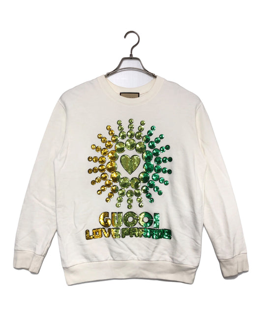 [Pre-owned] GUCCI White Cotton Love Parade Sweatshirt 617964 XJEN5