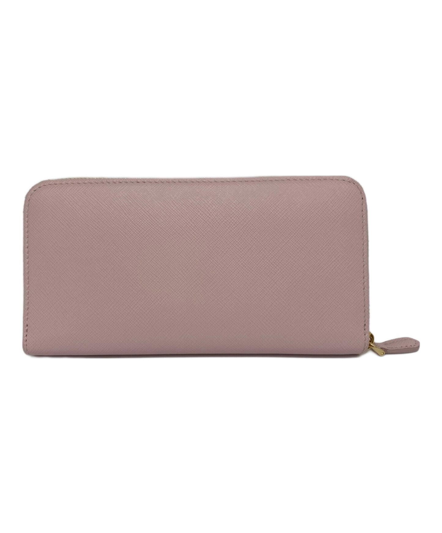 [Pre-owned] PRADA Saffiano leather round zipper long wallet