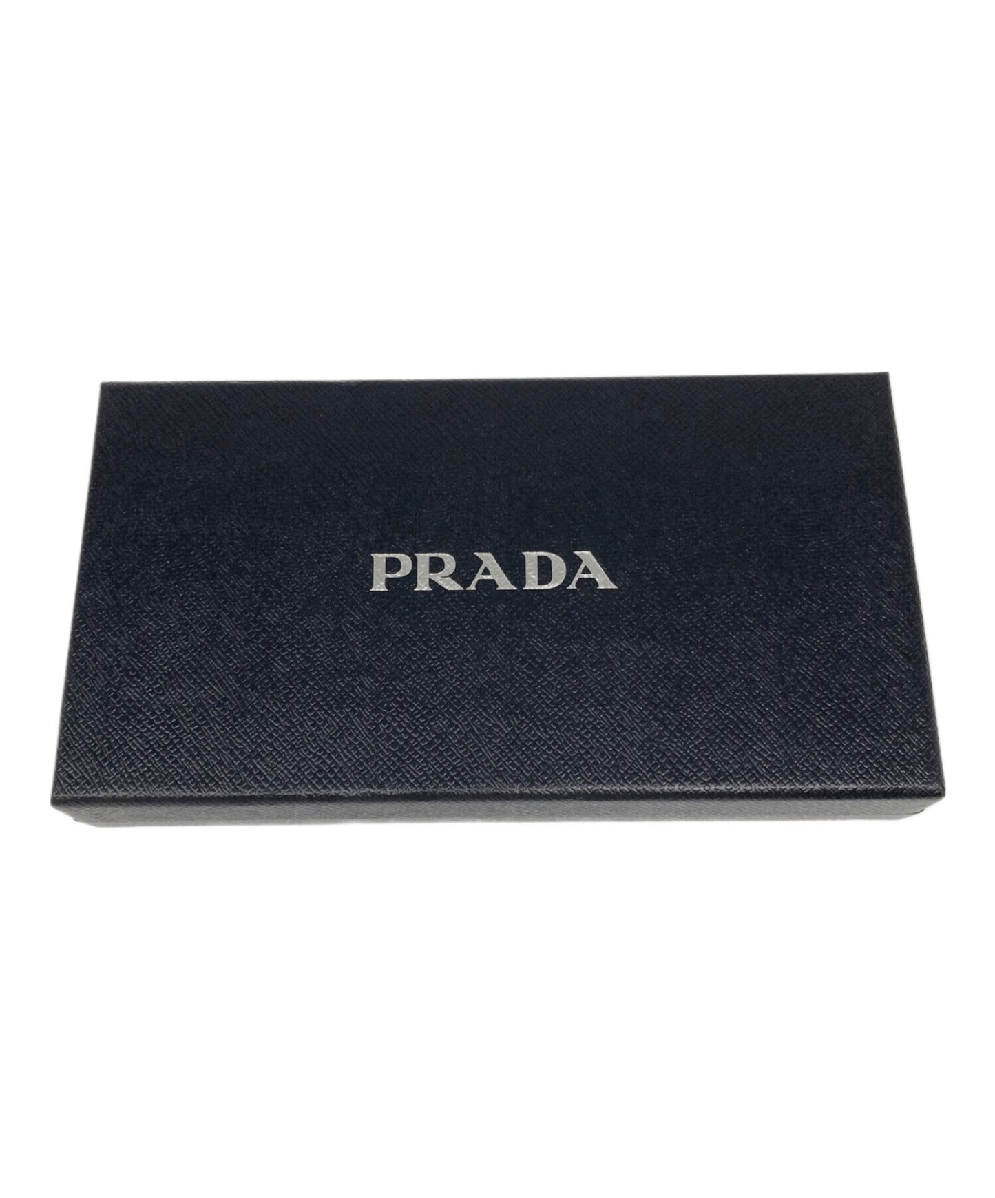 [Pre-owned] PRADA Saffiano leather round zipper long wallet