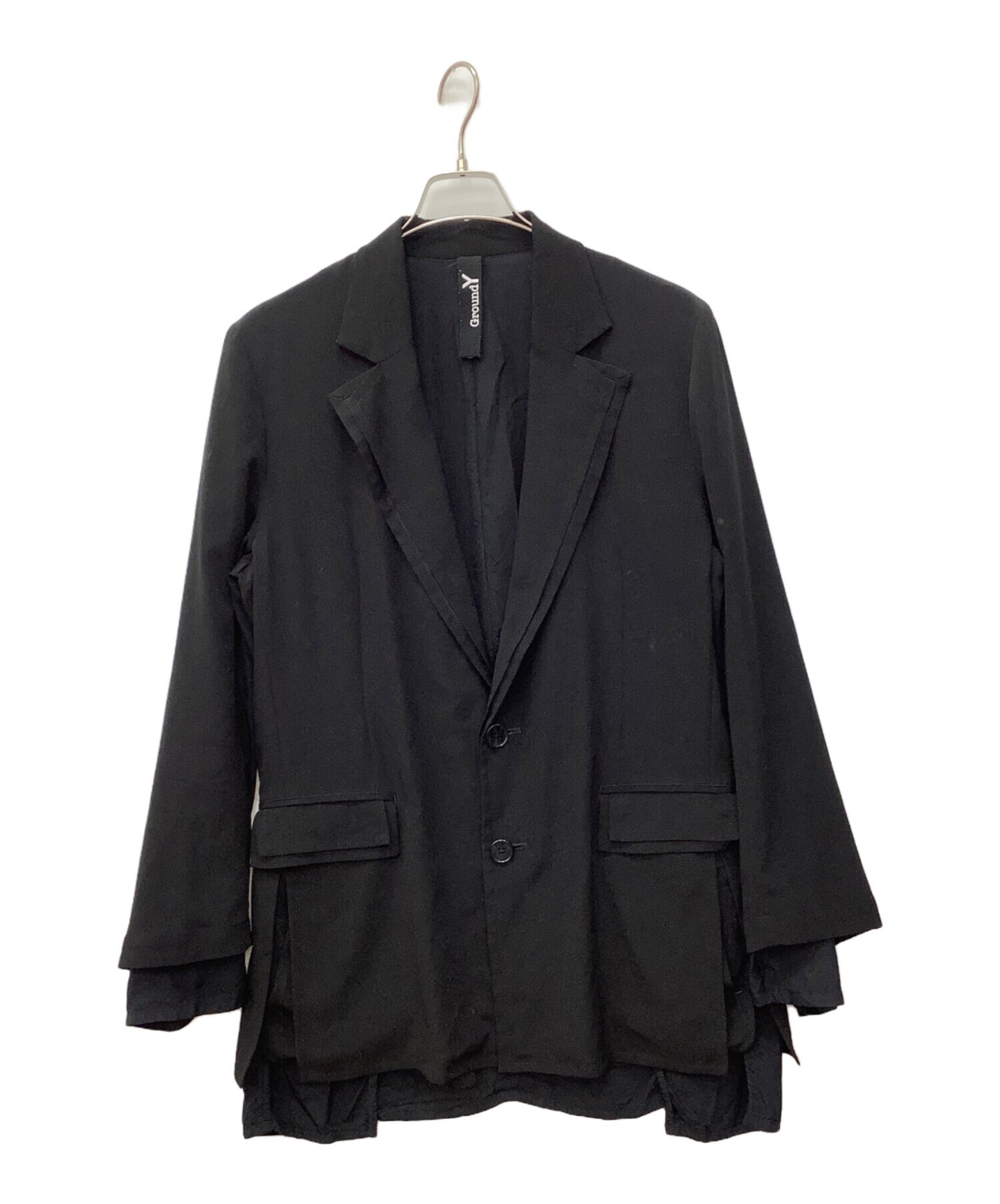 [Pre-owned] GROUND Y Crepe de Chine Double Jacket GA-J02-500