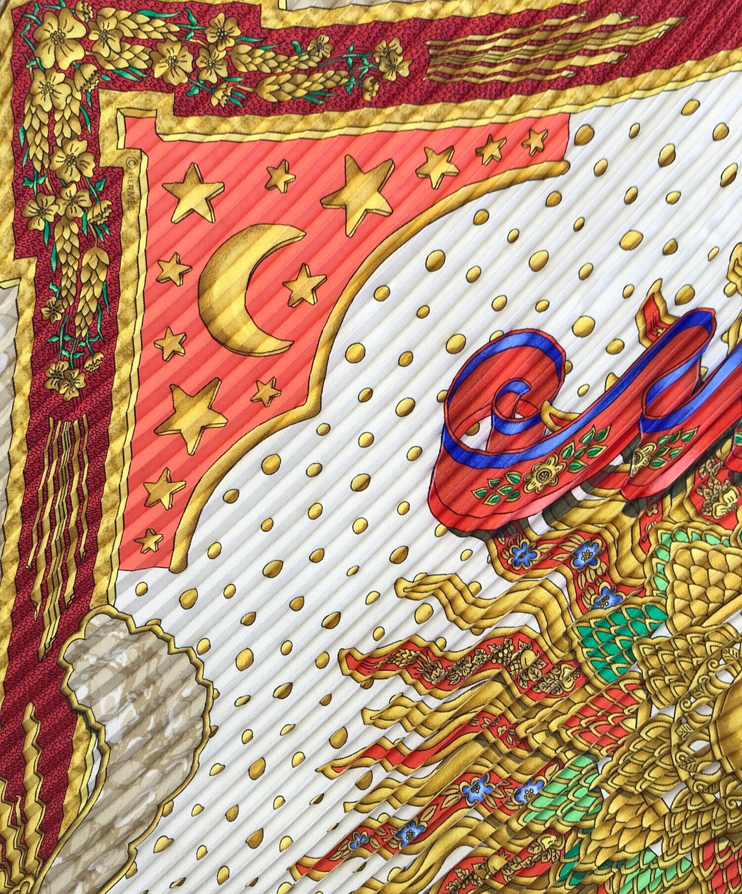 [Pre-owned] HERMES pleated scarf