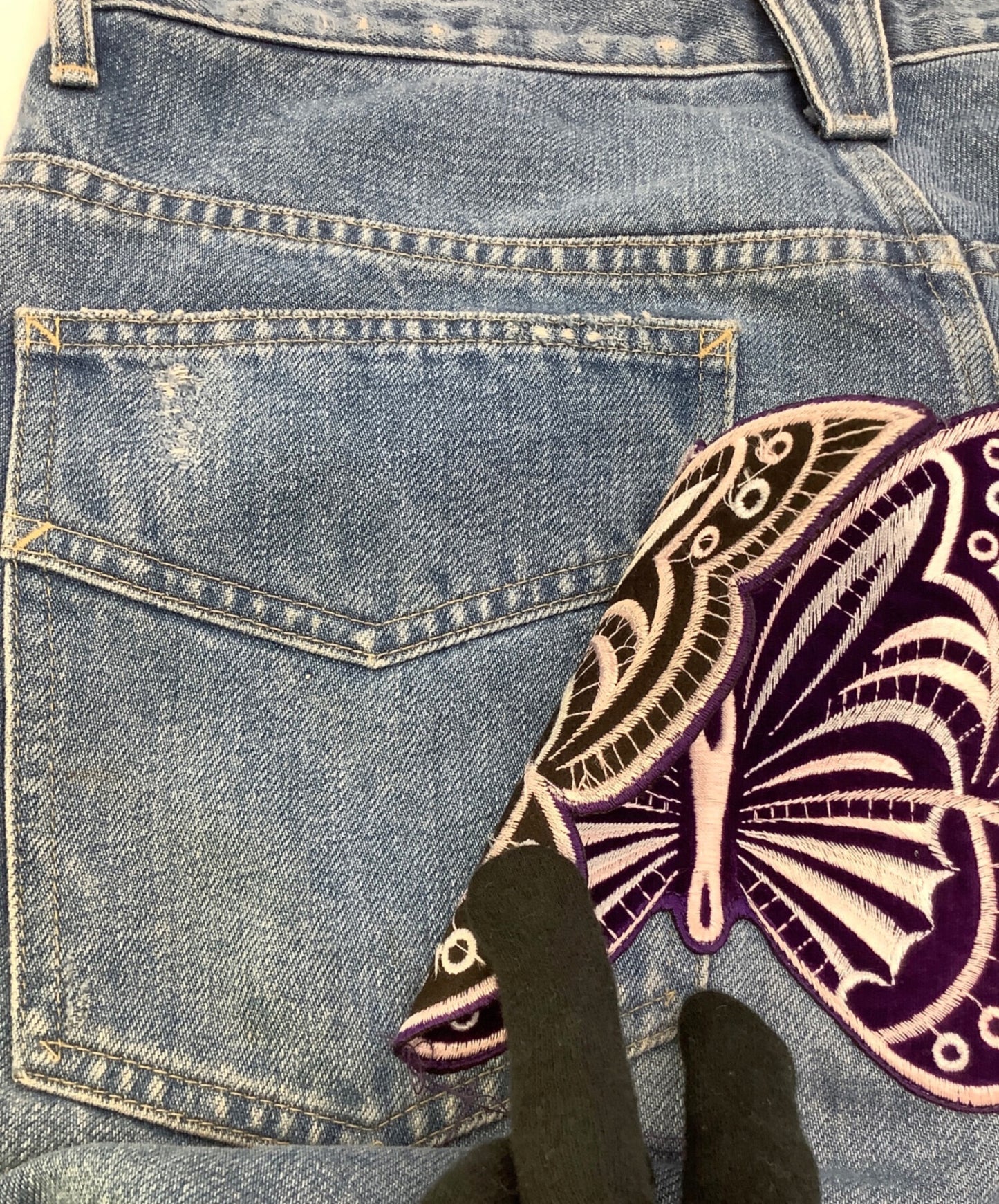 [Pre-owned] Needles patchwork denim KP139.