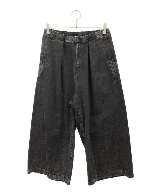 [Pre-owned] Y's 8OZ BLEACHED DENIM FRONT TUCKED WIDE PANTS YP-P13-007