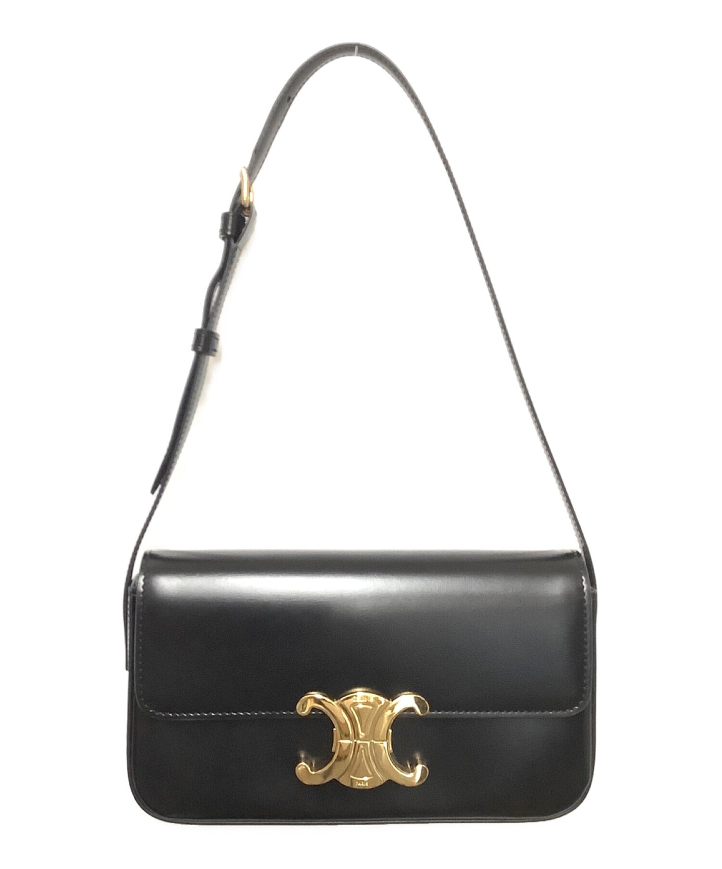 [Pre-owned] CELINE Shoulder bag Claude / Shiny calfskin, black