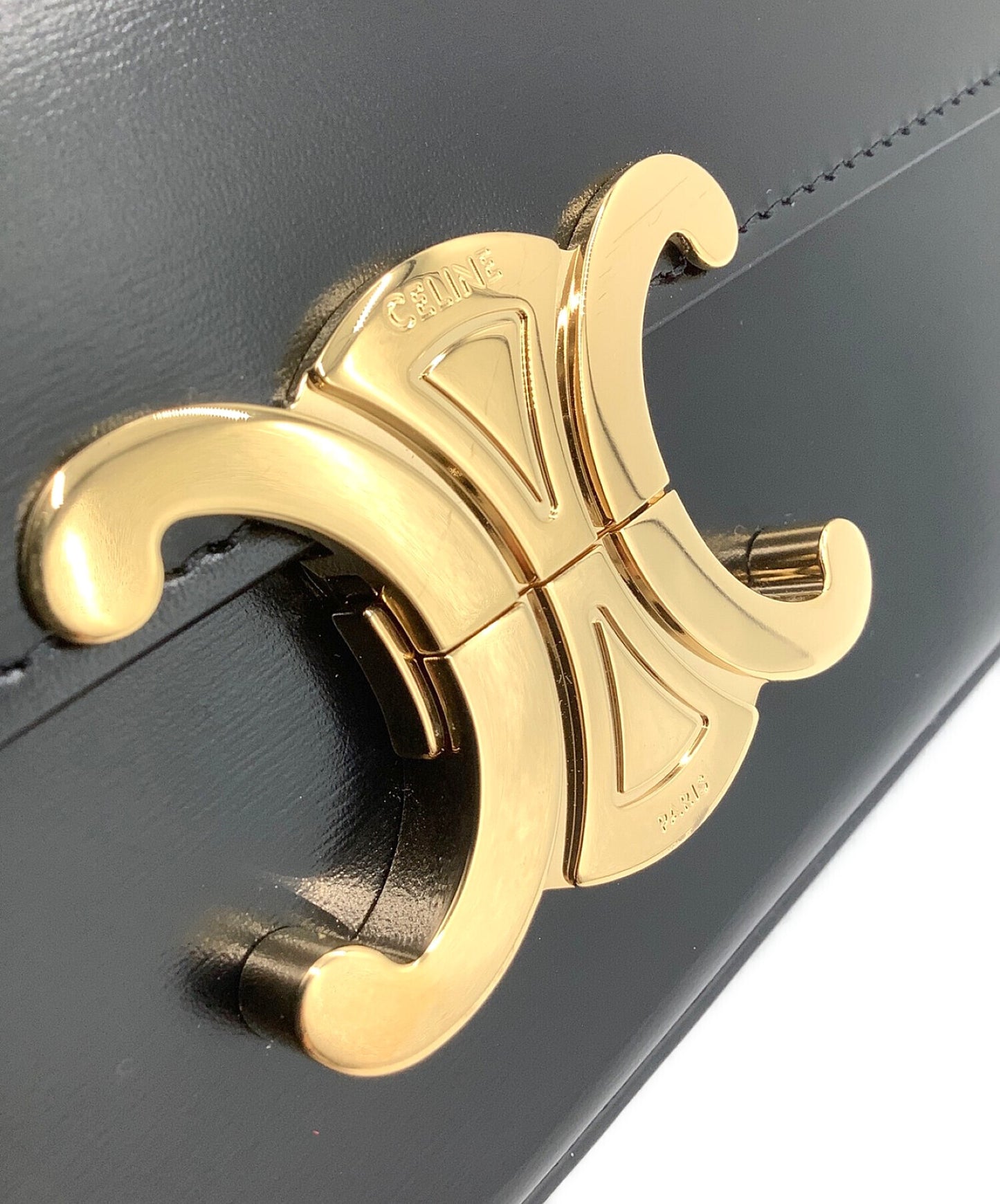 [Pre-owned] CELINE Shoulder bag Claude / Shiny calfskin, black