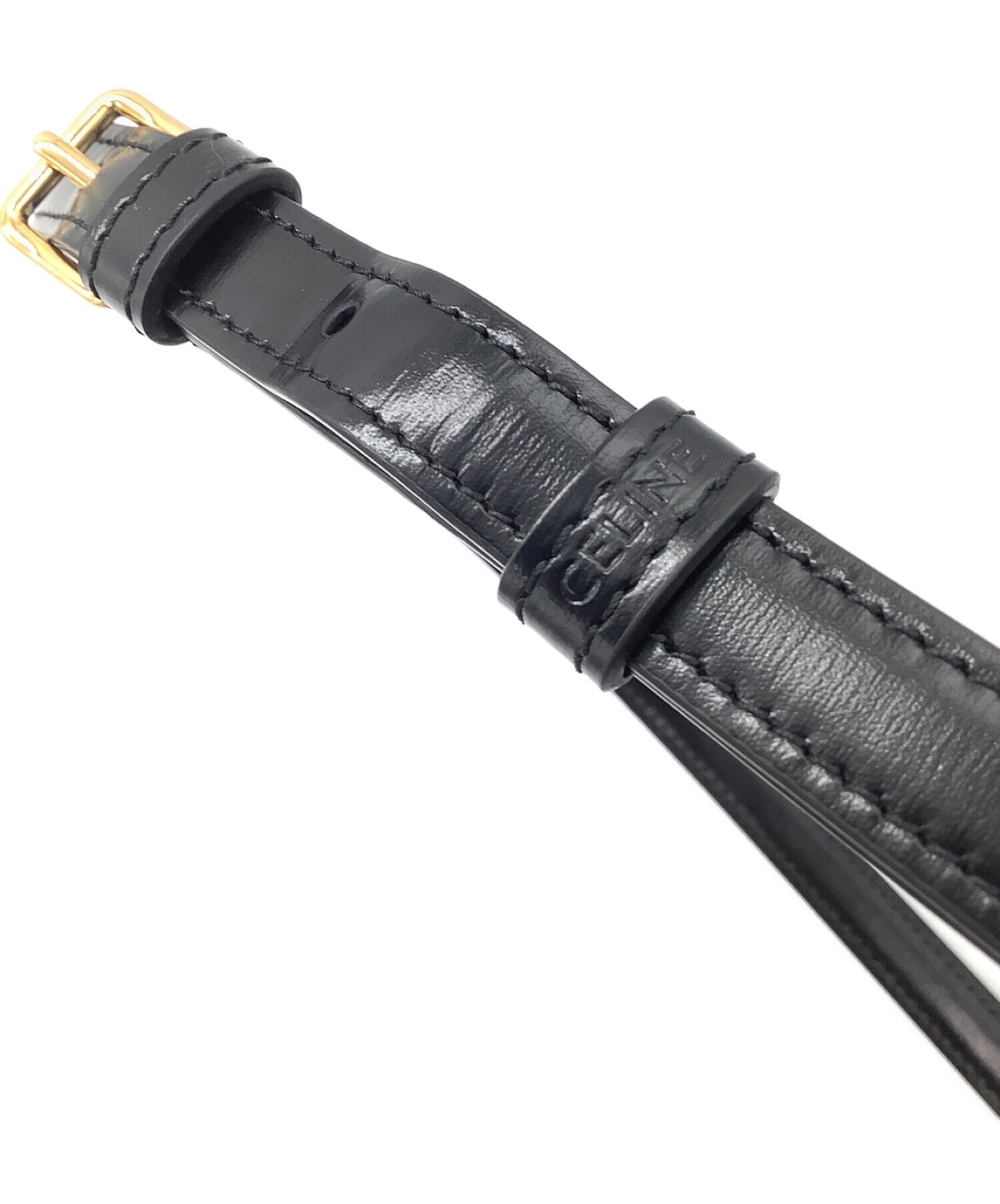 [Pre-owned] CELINE Shoulder bag Claude / Shiny calfskin, black