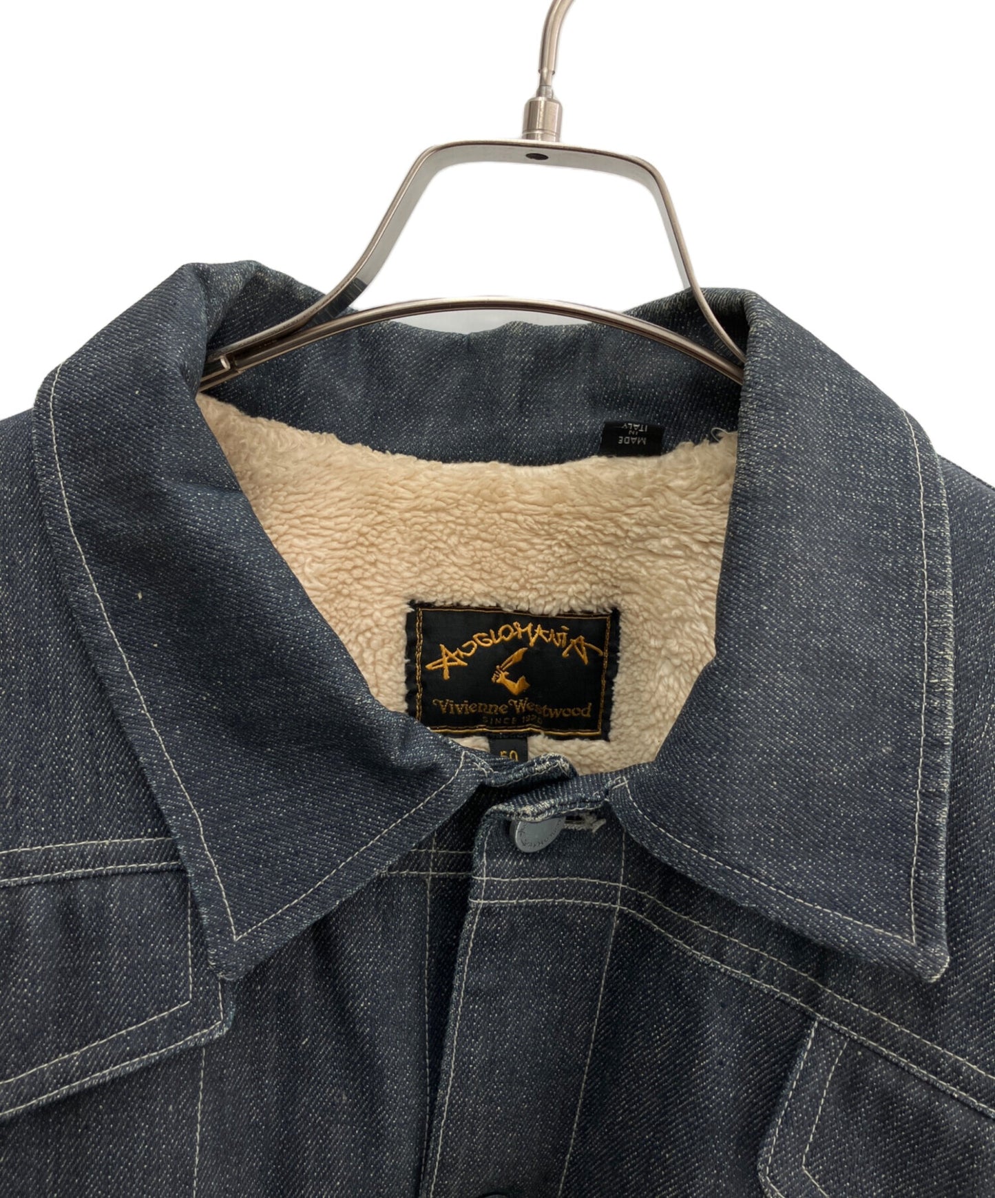 [Pre-owned] Vivienne Westwood Denim Jacket with Fleece Lining 358-49015