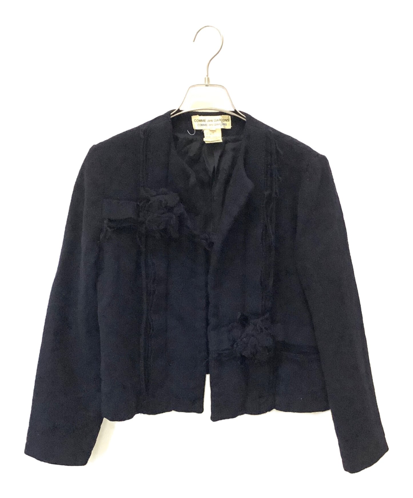[Pre-owned] COMME des GARCONS COMME des GARCONS Shrunken Flower Collarless Wool Jacket W5J017