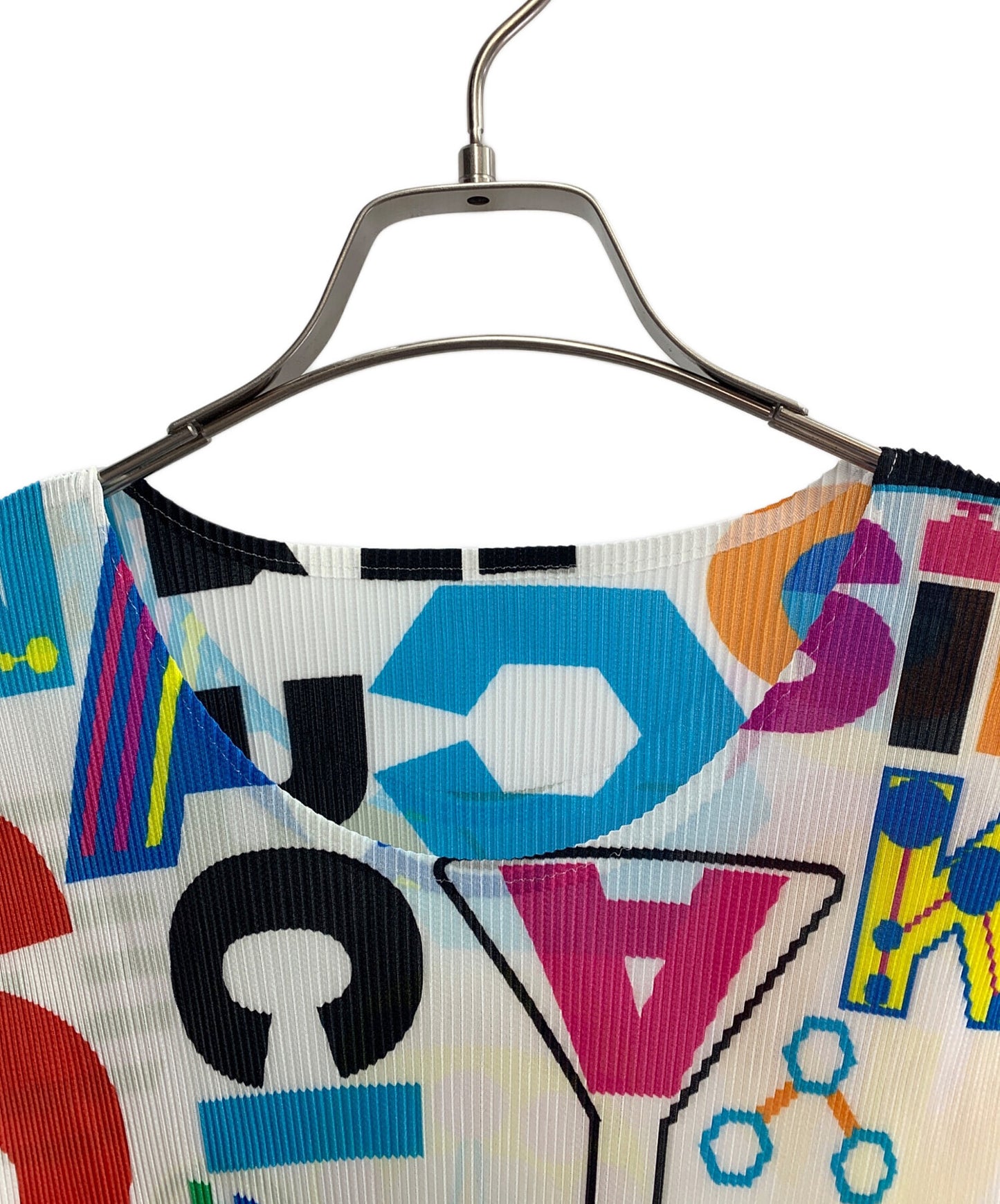 [Pre-owned] PLEATS PLEASE PLEATS PLEASE Pleated Tank Top Typographic Print Mist PP81FK391