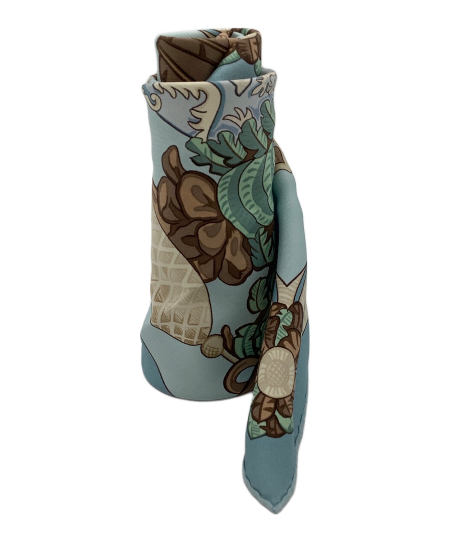 [Pre-owned] HERMES Silk scarf Carré 90, cavalry helmet with feather decoration