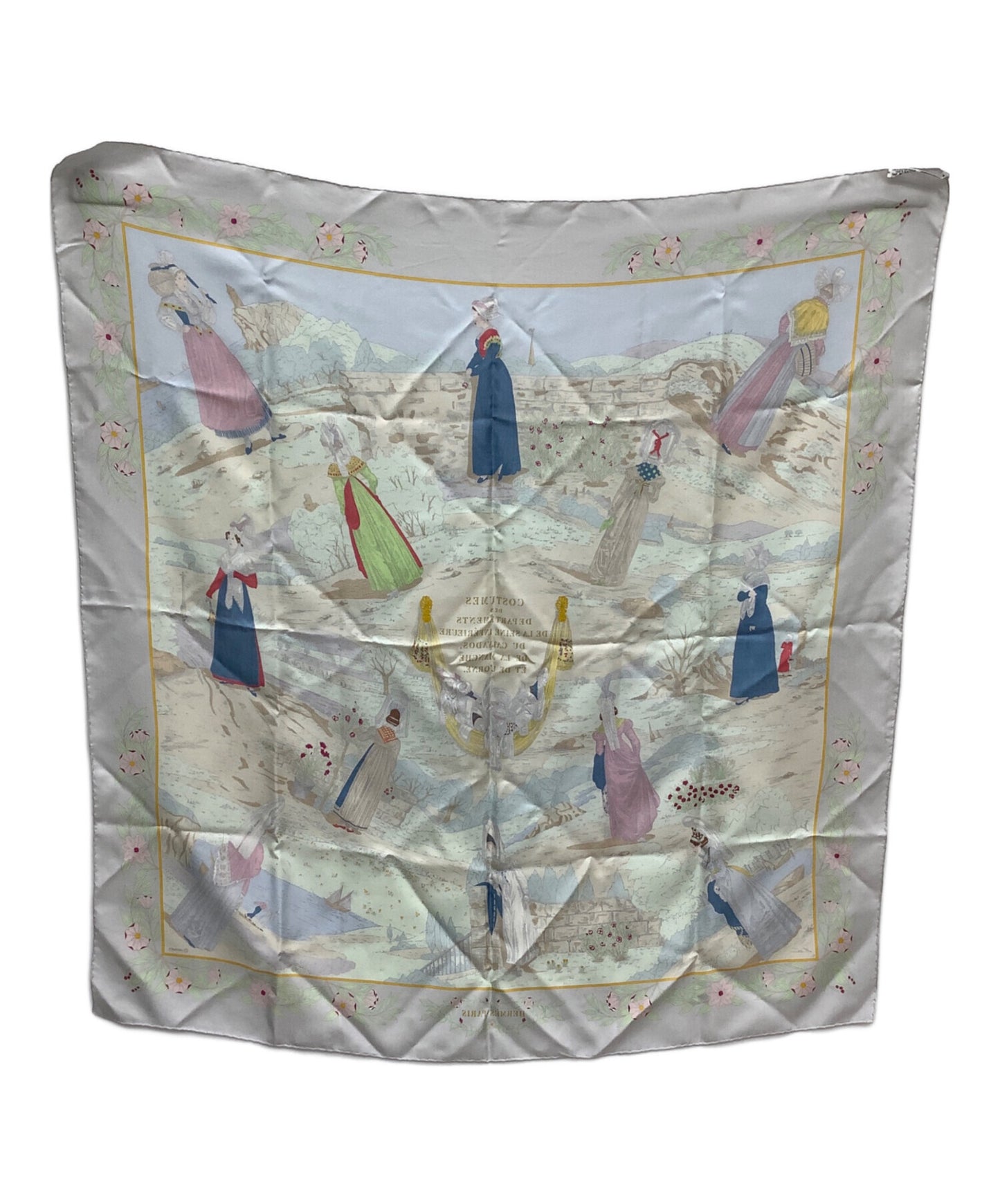 [Pre-owned] HERMES Silk scarf Carré 90, Normandy folk costume