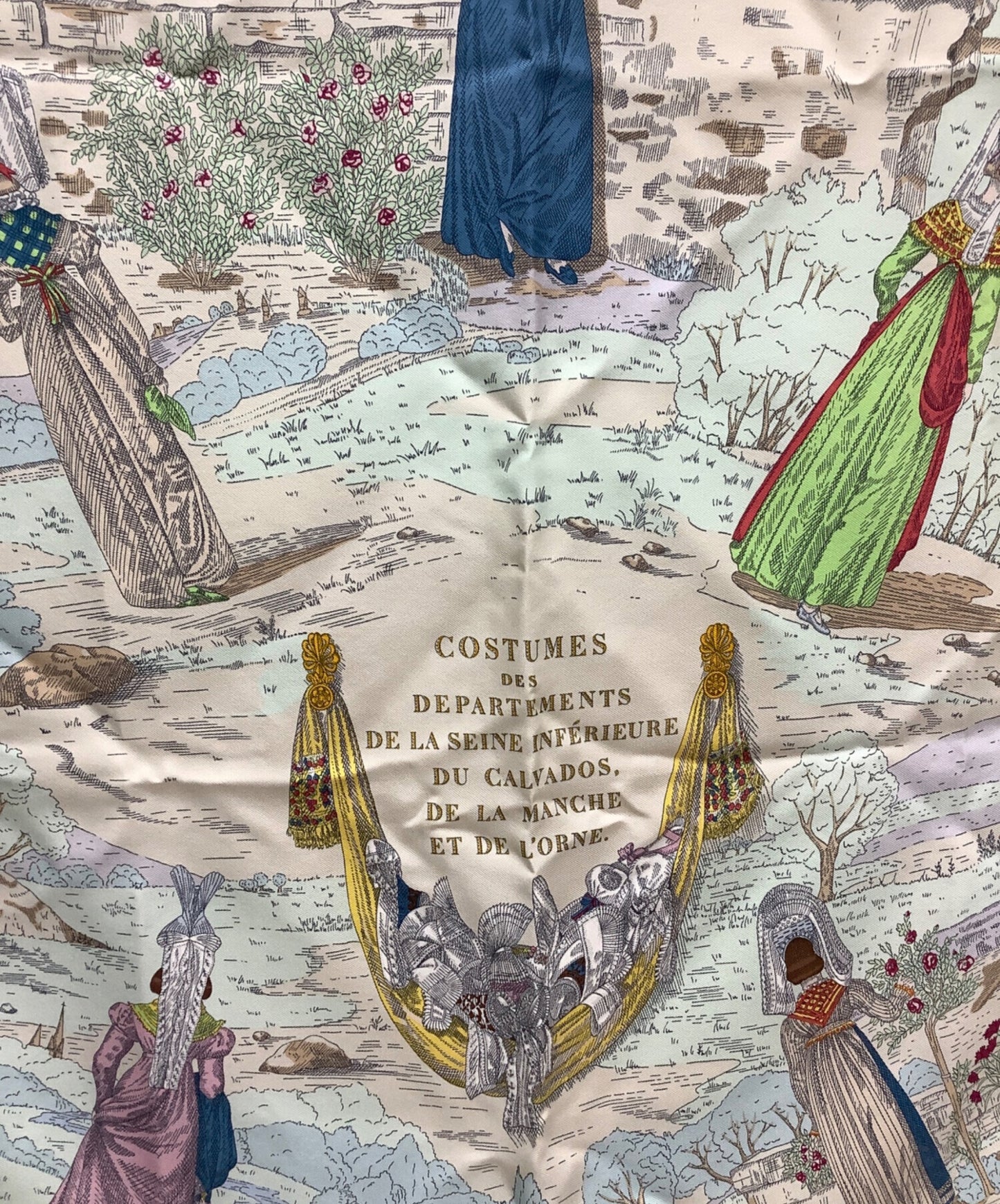 [Pre-owned] HERMES Silk scarf Carré 90, Normandy folk costume