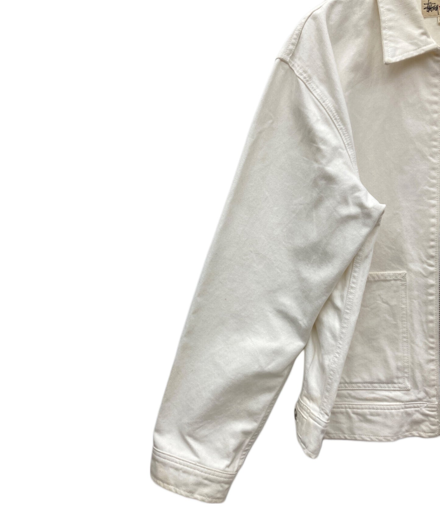 [Pre-owned] stussy Denim Zip Work Jacket OVERDYED 115680