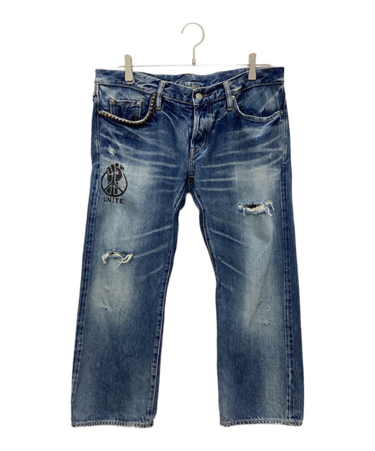 [Pre-owned] Hysteric Glamour Studded Cropped Jeans 0211AP11