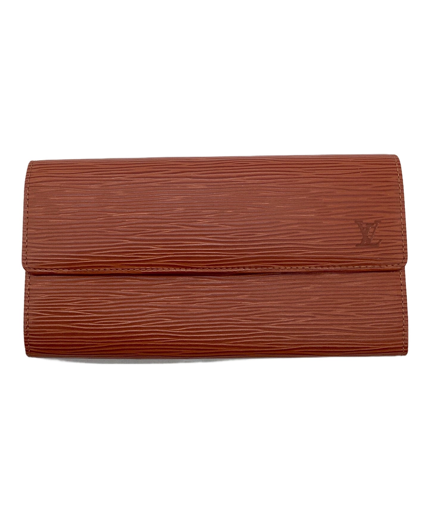 [Pre-owned] LOUIS VUITTON Long Wallet Epi Pochette Portmonnais Credit Card Pocket Internal Deterioration M63573