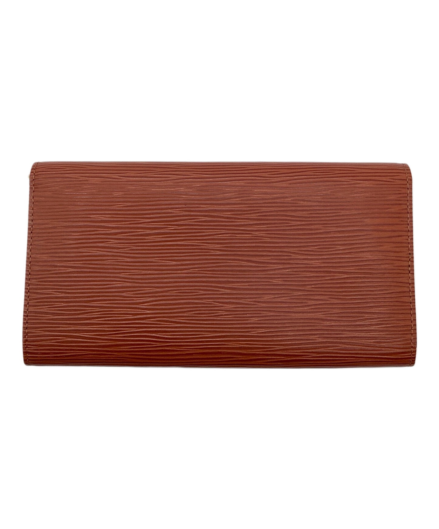 [Pre-owned] LOUIS VUITTON Long Wallet Epi Pochette Portmonnais Credit Card Pocket Internal Deterioration M63573