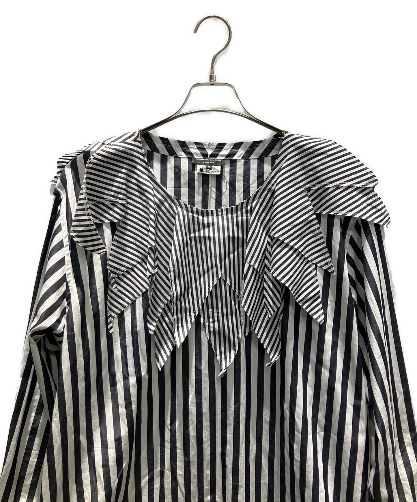 [Pre-owned] COMME des GARCONS HOMME PLUS Jagged Clown-Print Striped Shirt 23SS AD2022 Long-Sleeve Shirt PK-B021