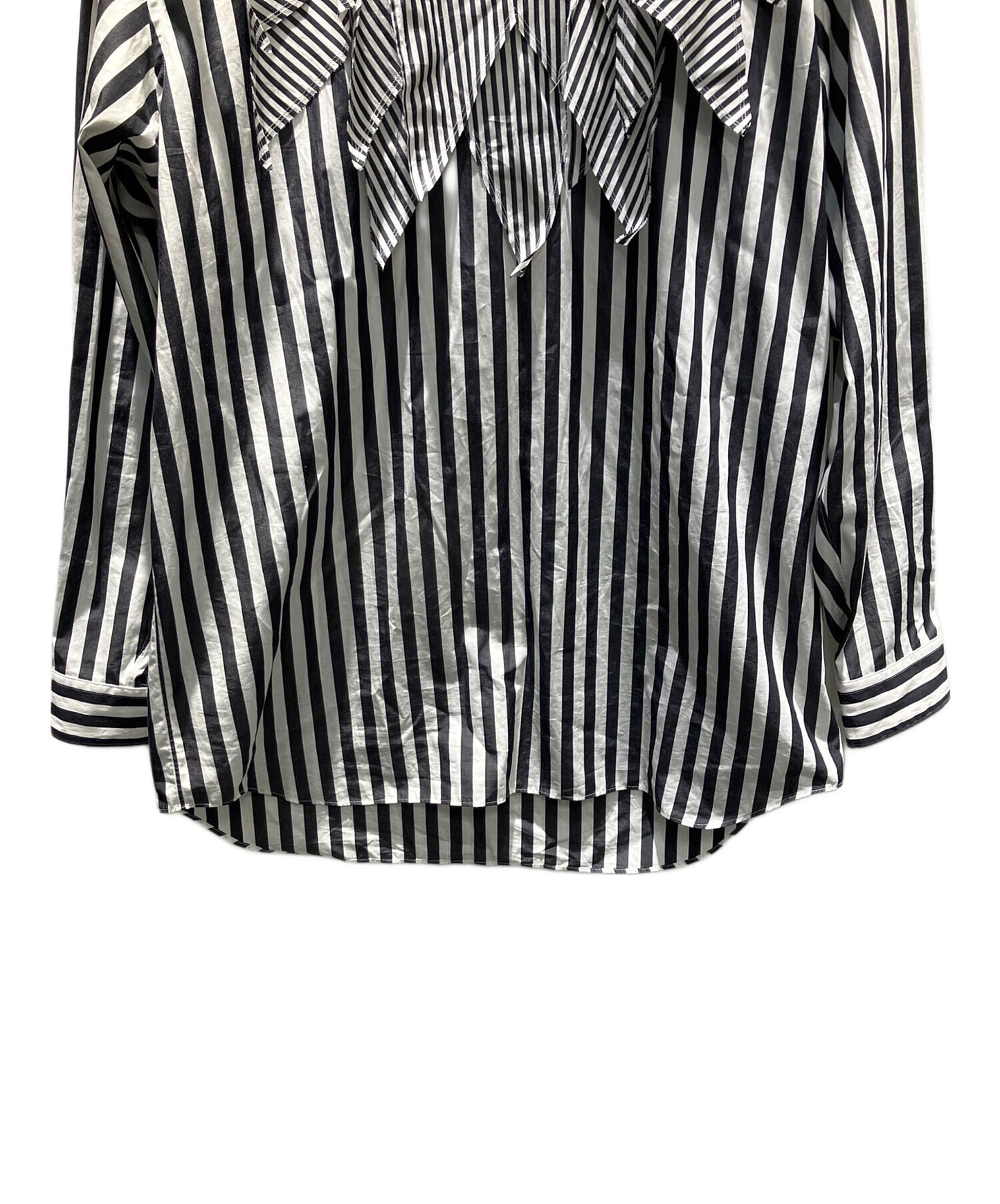 [Pre-owned] COMME des GARCONS HOMME PLUS Jagged Clown-Print Striped Shirt 23SS AD2022 Long-Sleeve Shirt PK-B021