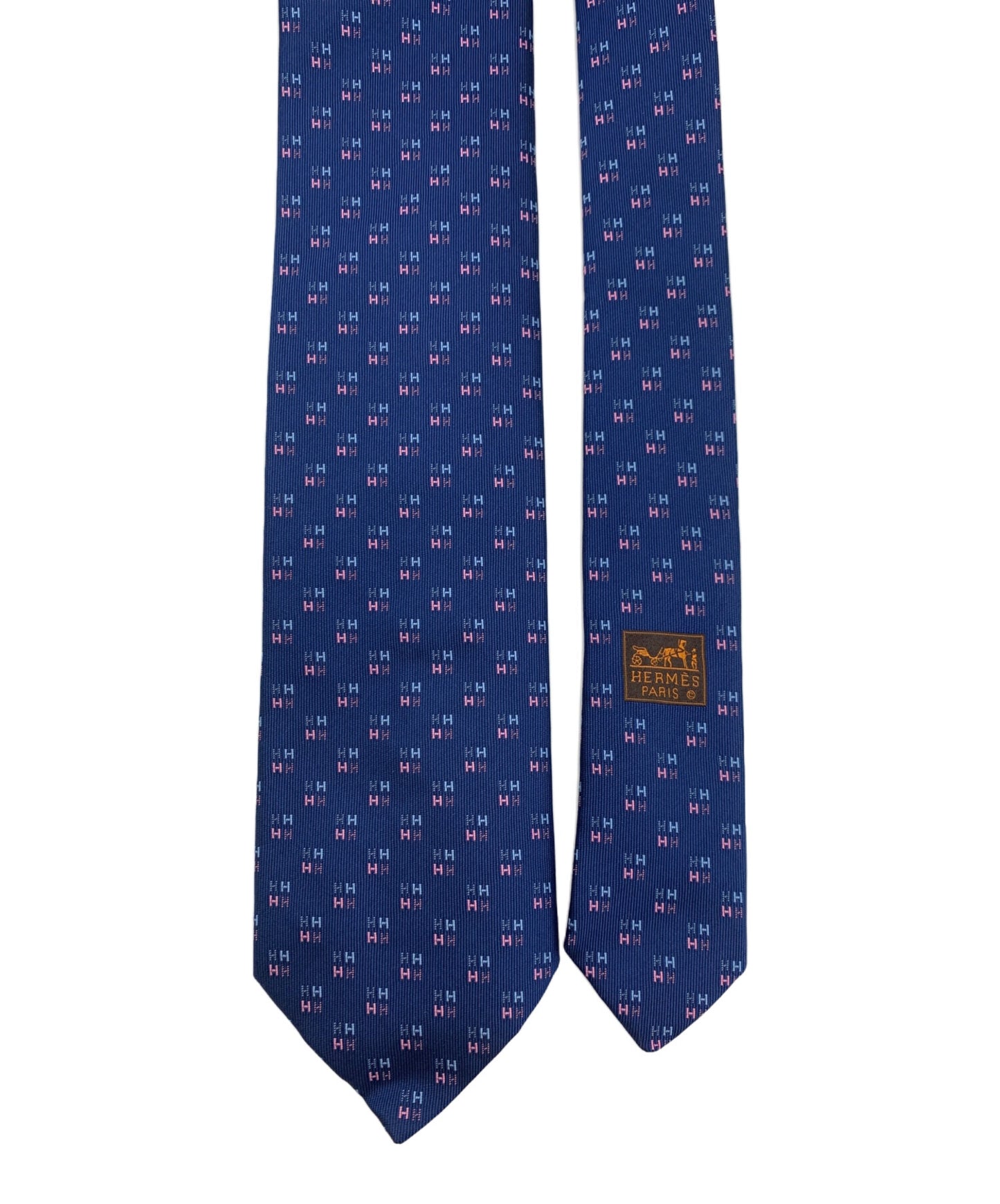 [Pre-owned] HERMES H logo silk tie 656192T
