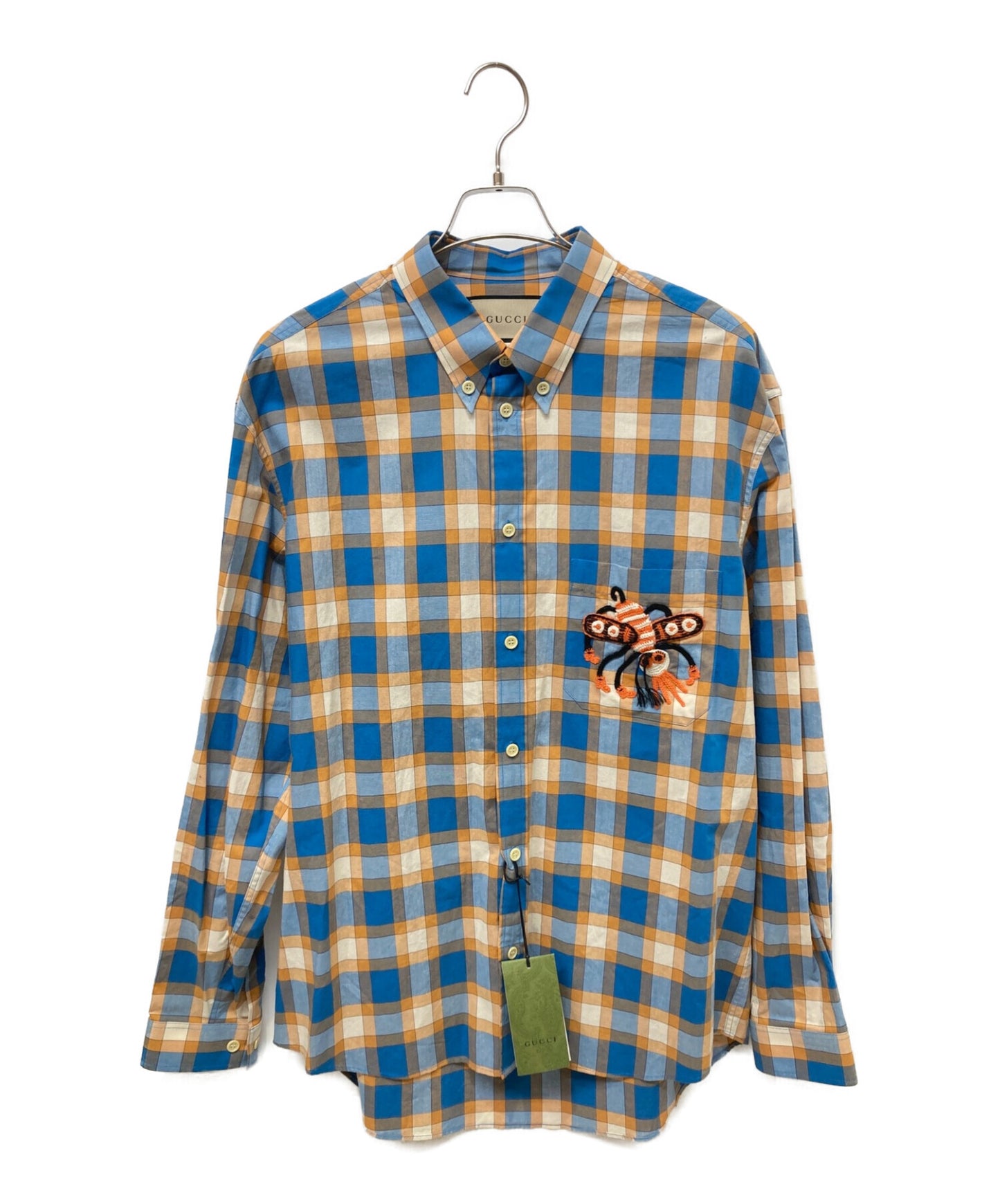 [Pre-owned] GUCCI Freyja Hartas Animal Embroidery Check Shirt 654884 ZAG0Q