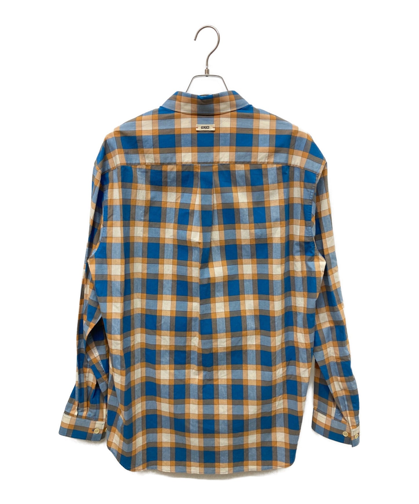 [Pre-owned] GUCCI Freyja Hartas Animal Embroidery Check Shirt 654884 ZAG0Q