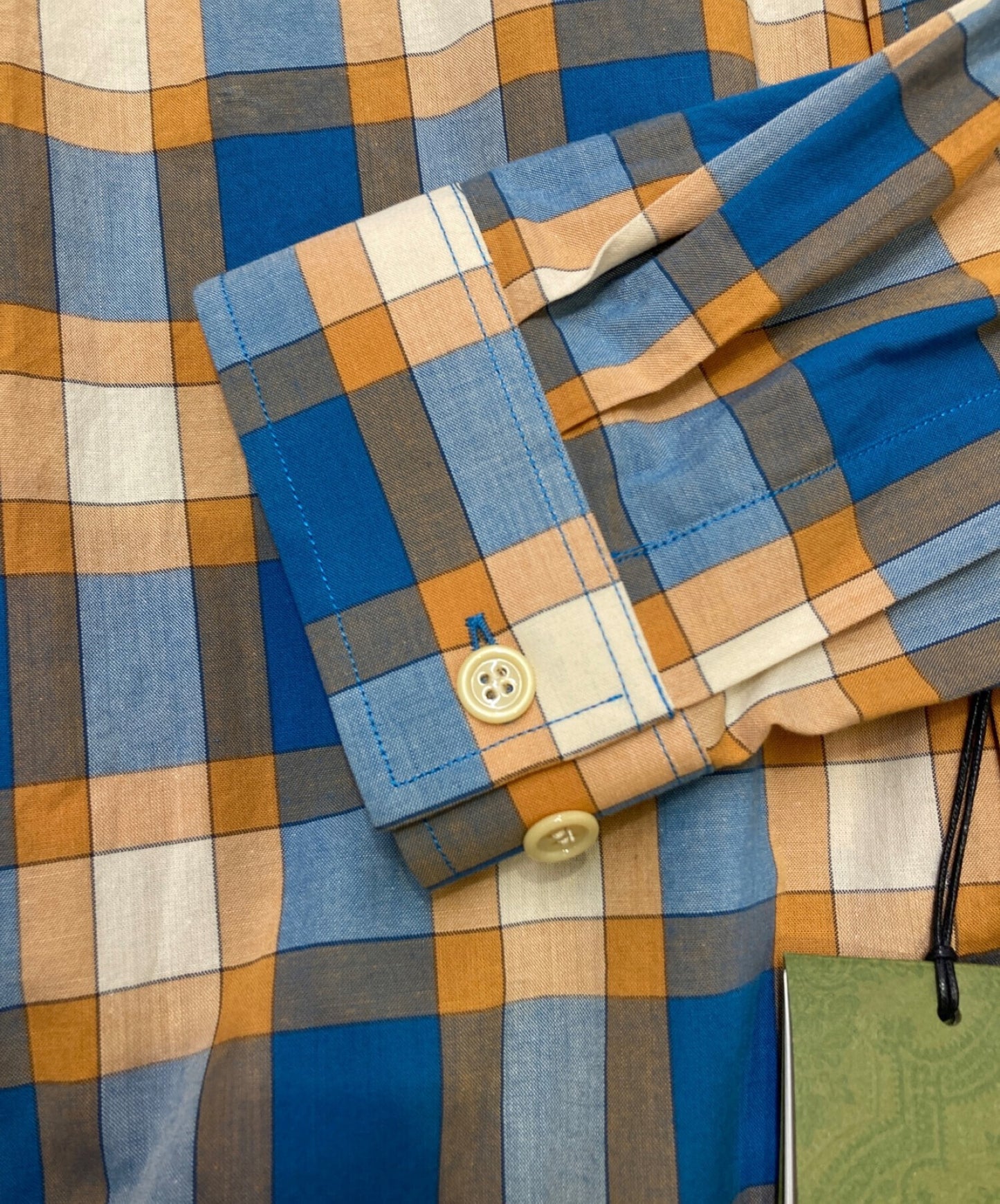 [Pre-owned] GUCCI Freyja Hartas Animal Embroidery Check Shirt 654884 ZAG0Q