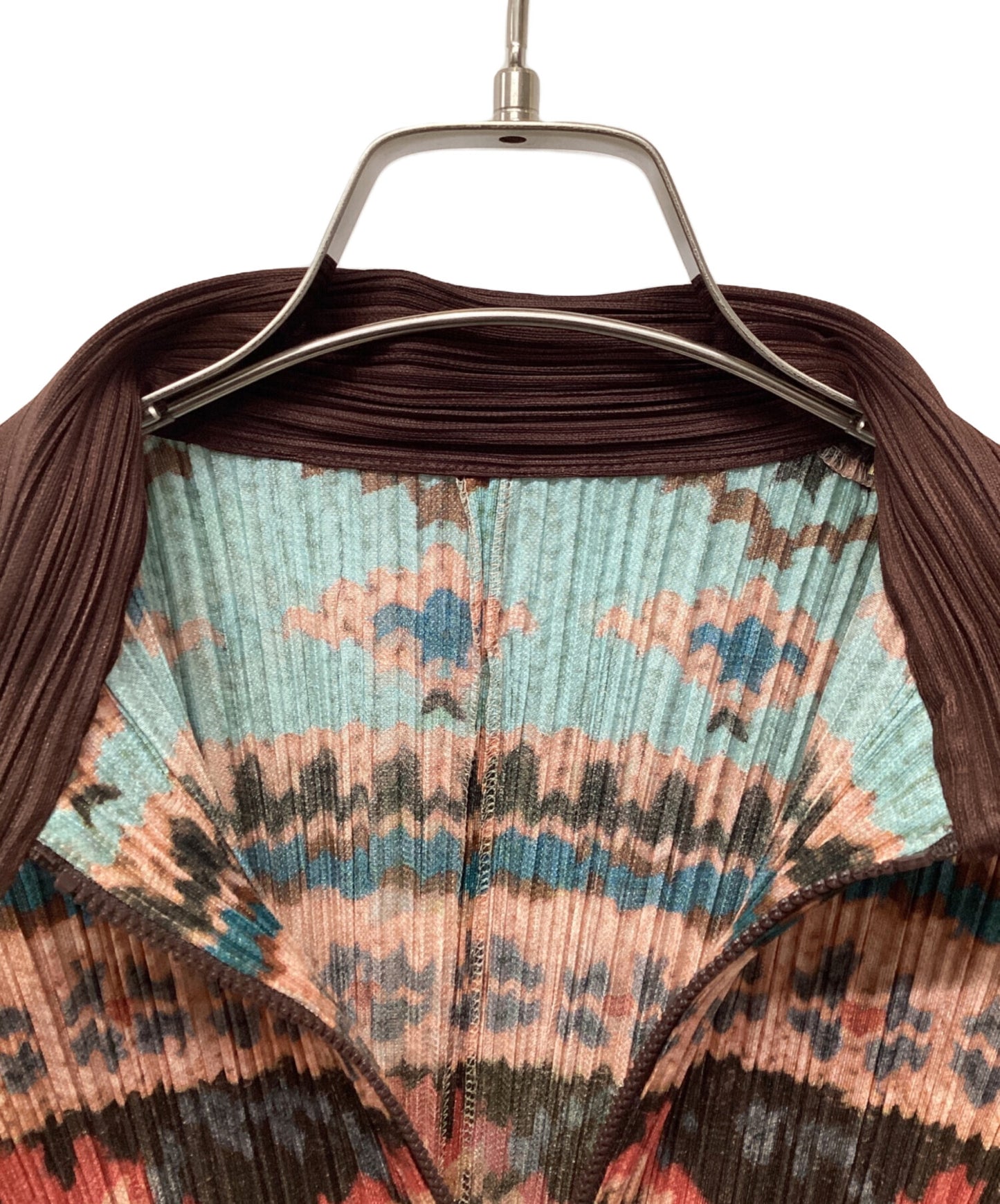 [Pre-owned] PLEATS PLEASE zip-up pleated blouse PP63-JC751