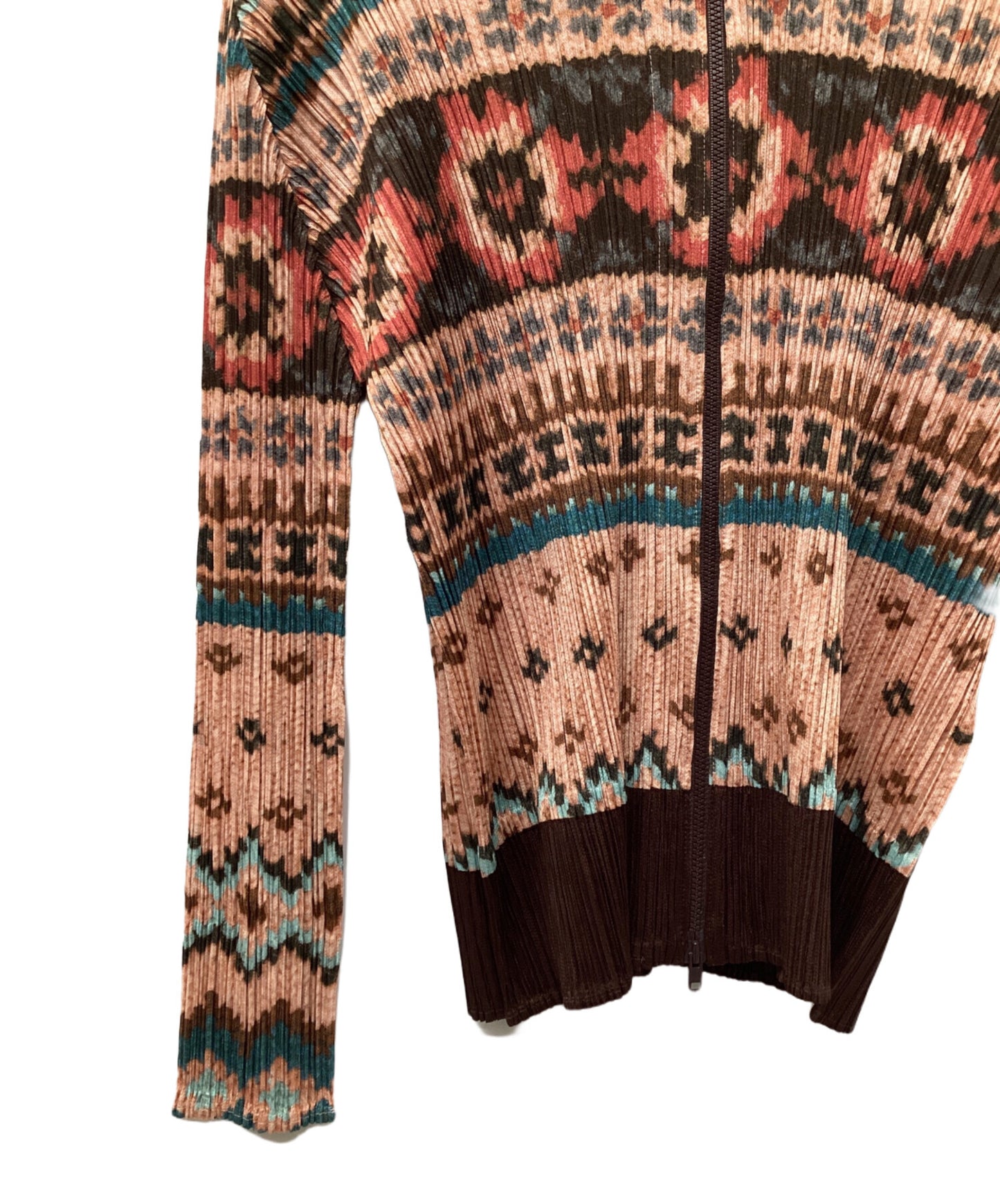 [Pre-owned] PLEATS PLEASE zip-up pleated blouse PP63-JC751