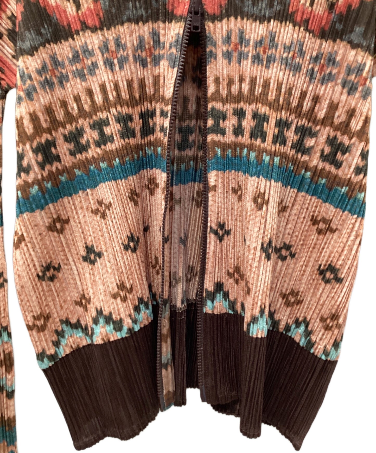 [Pre-owned] PLEATS PLEASE zip-up pleated blouse PP63-JC751