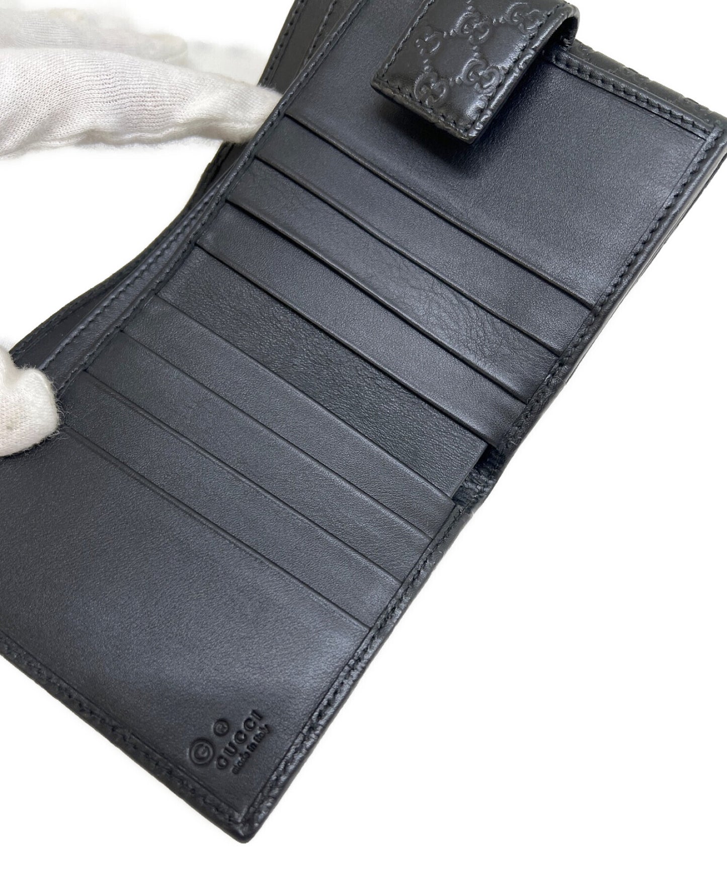 [Pre-owned] GUCCI Micro Guccissima W-hook bi-fold wallet 464916