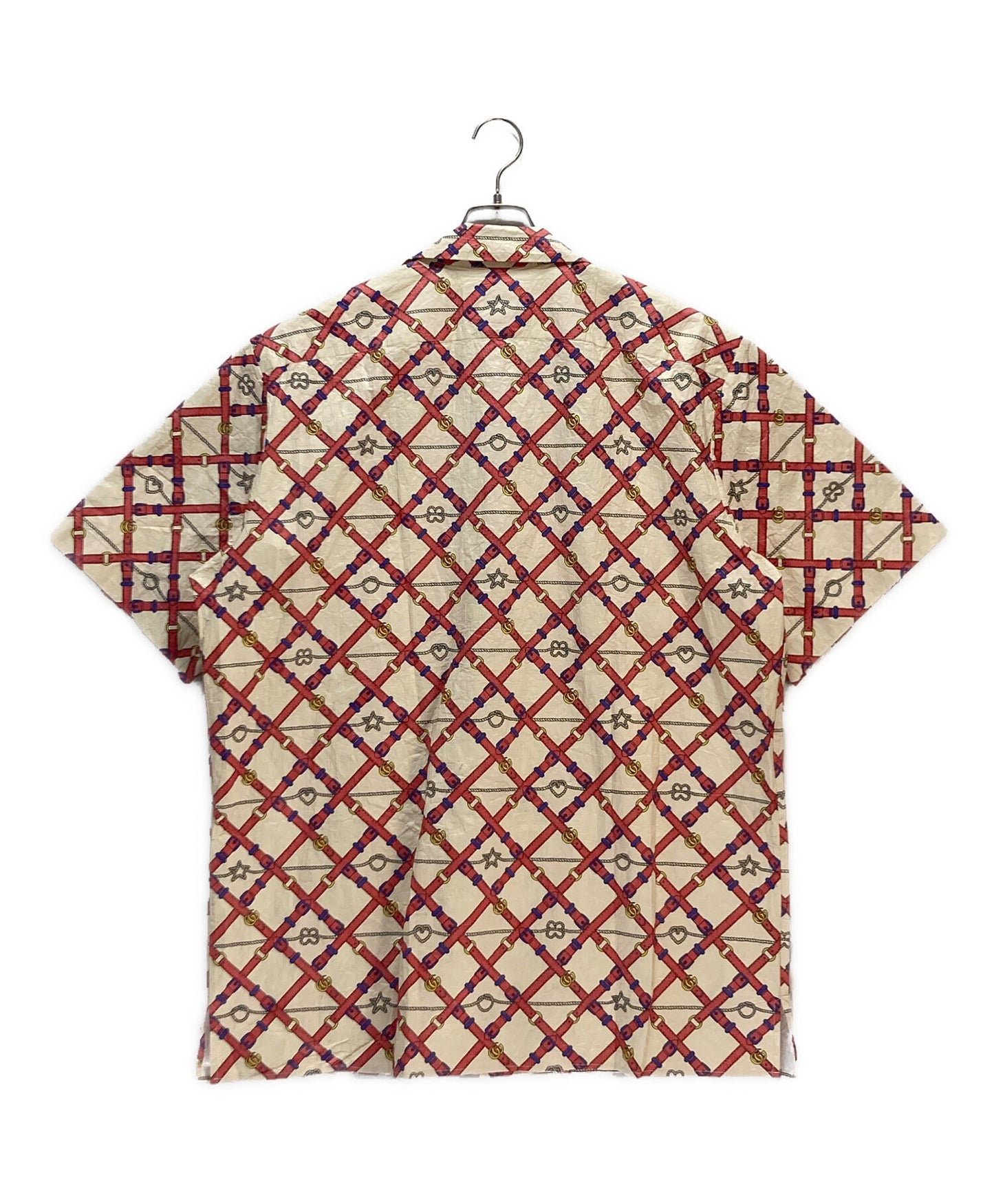 [Pre-owned] GUCCI GUCCI Paper effect belt bowling shirt 595771