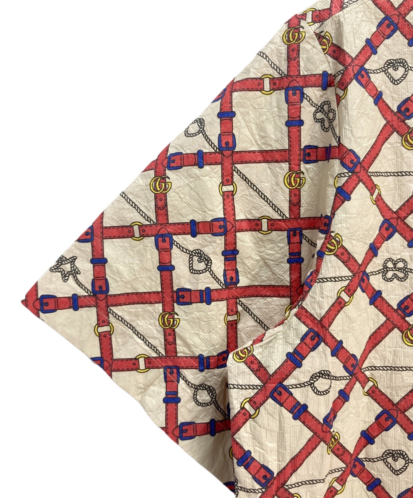 [Pre-owned] GUCCI GUCCI Paper effect belt bowling shirt 595771