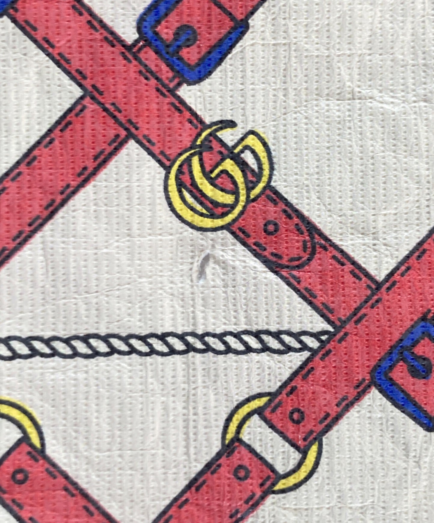 [Pre-owned] GUCCI GUCCI Paper effect belt bowling shirt 595771
