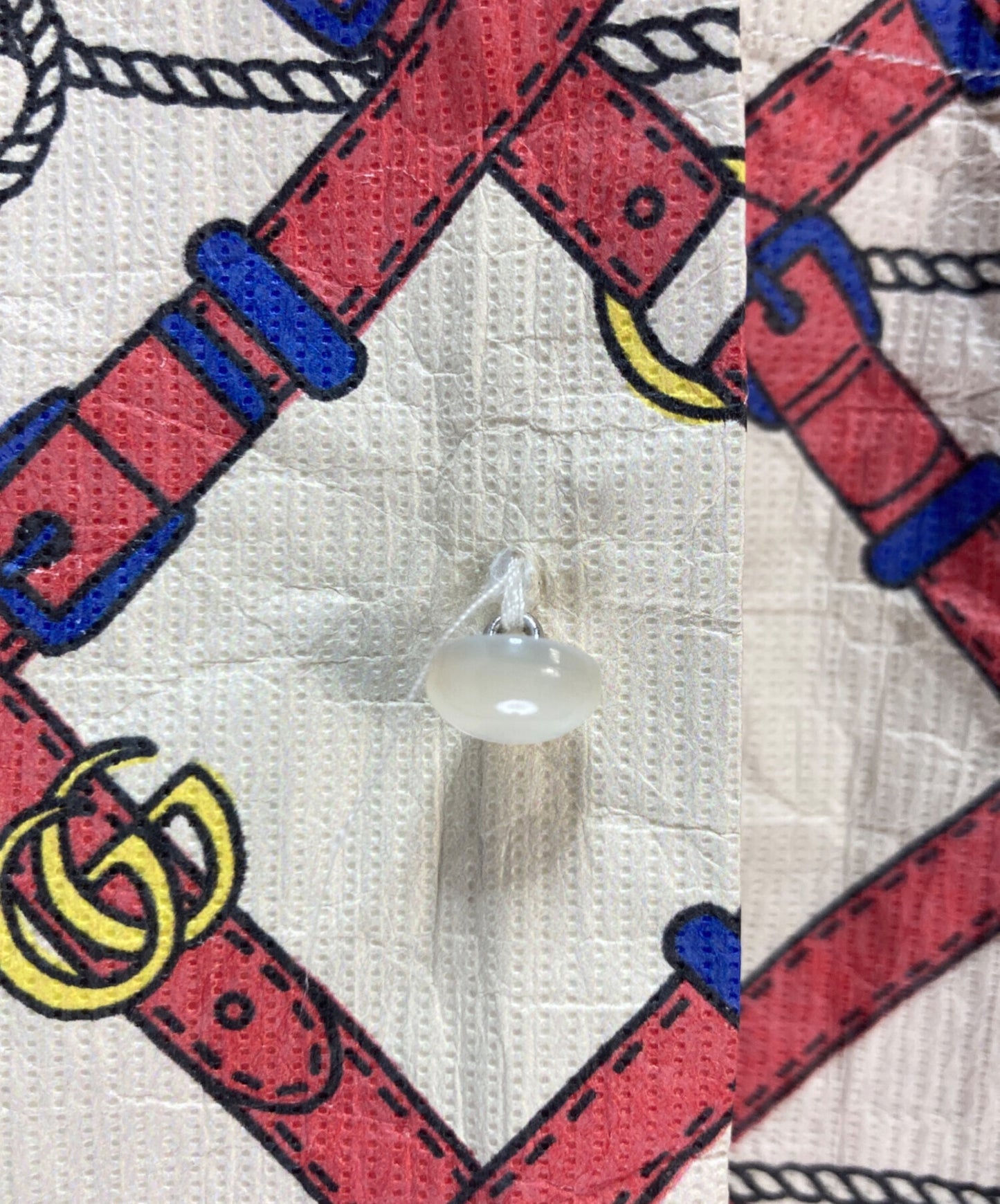 [Pre-owned] GUCCI GUCCI Paper effect belt bowling shirt 595771
