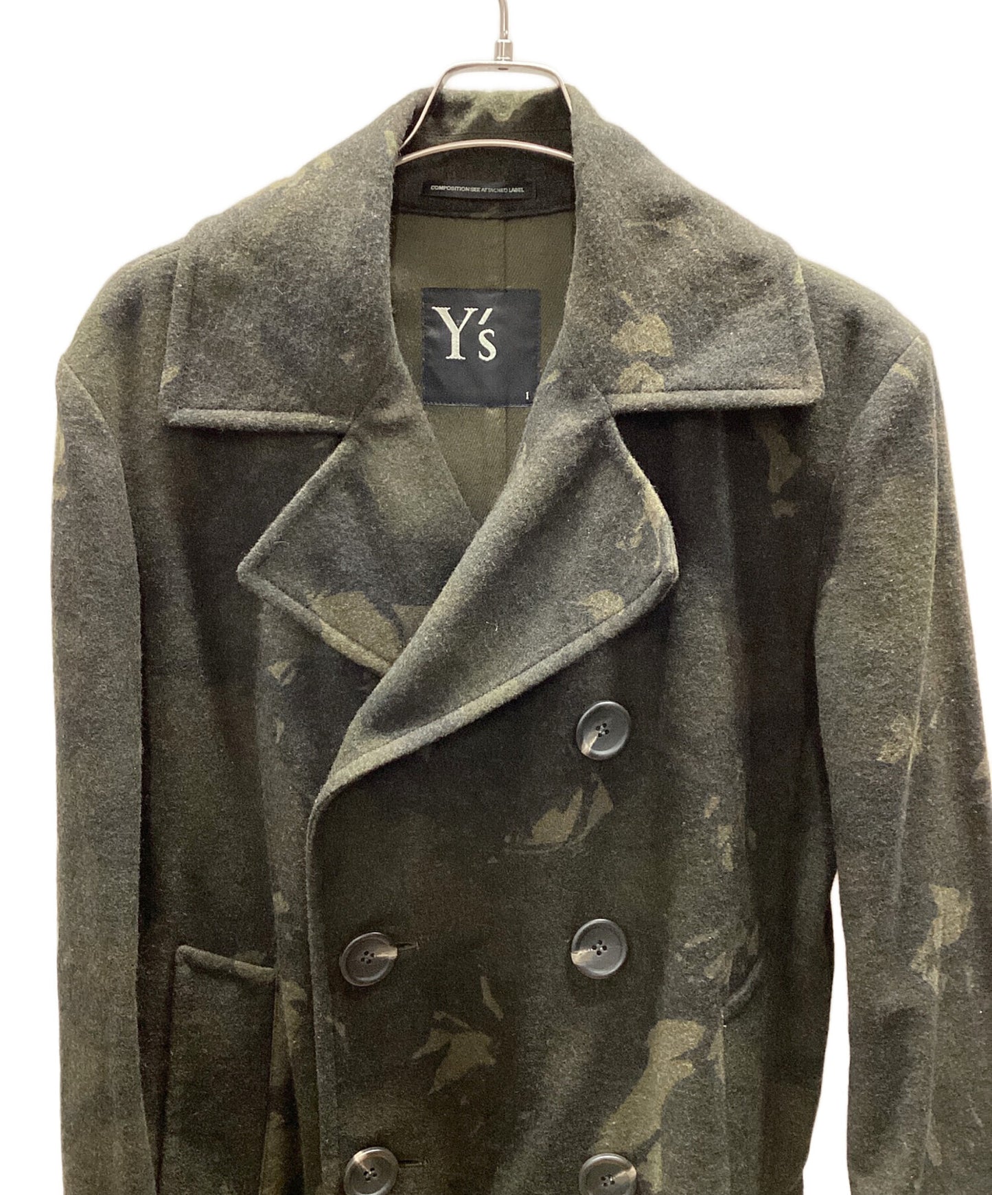 [Pre-owned] YOHJI YAMAMOTO Camouflage Pattern Wool Ulster Double-Breasted Coat YK-C01-013