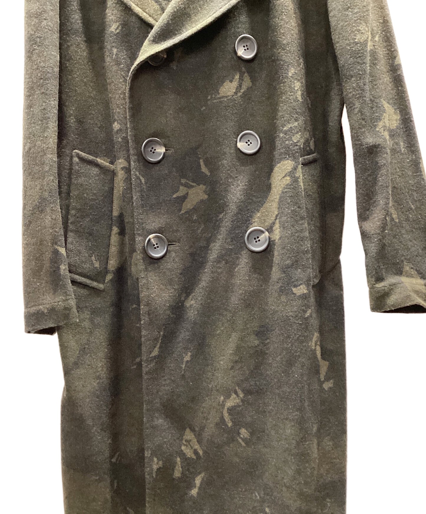 [Pre-owned] YOHJI YAMAMOTO Camouflage Pattern Wool Ulster Double-Breasted Coat YK-C01-013