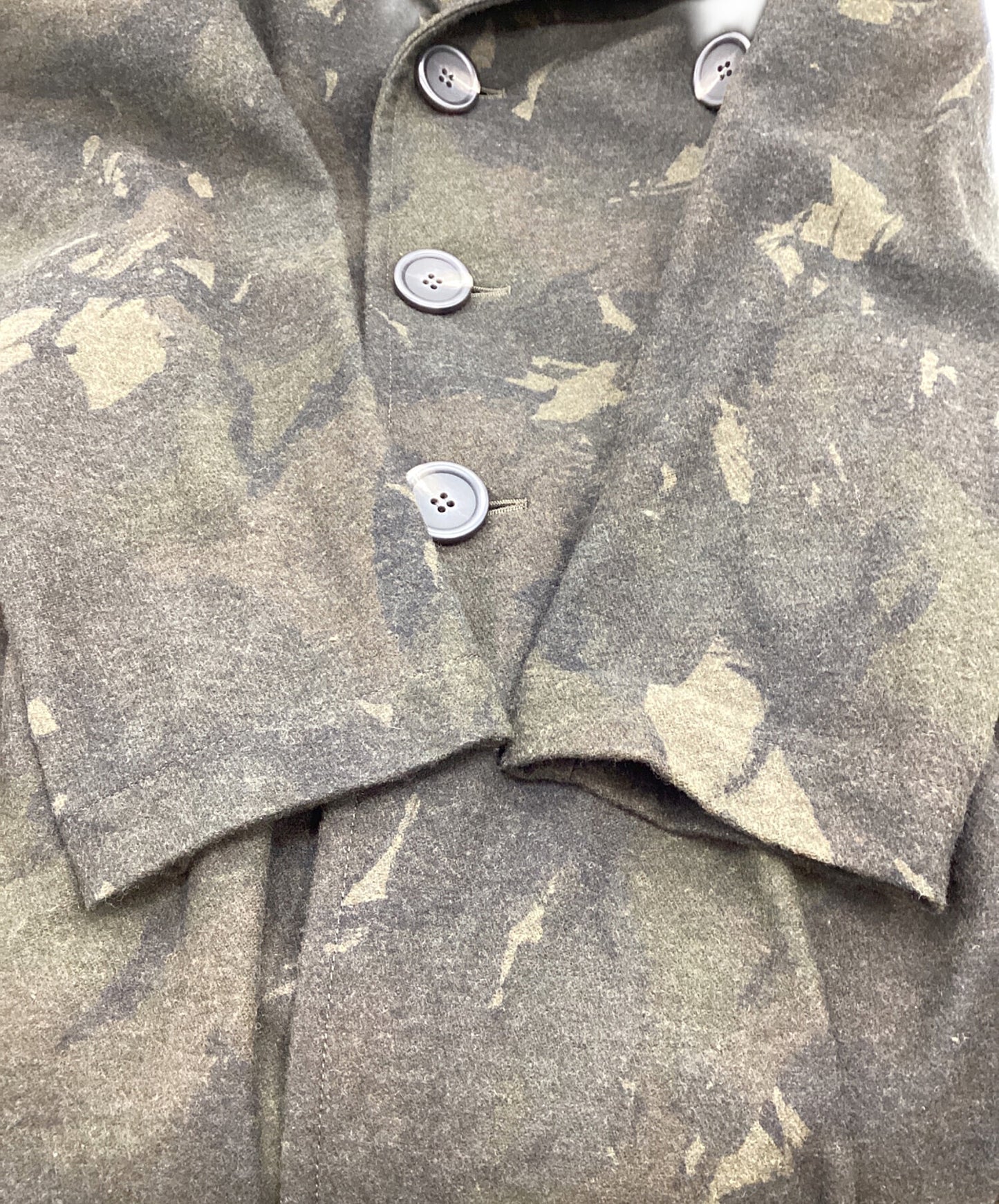 [Pre-owned] YOHJI YAMAMOTO Camouflage Pattern Wool Ulster Double-Breasted Coat YK-C01-013