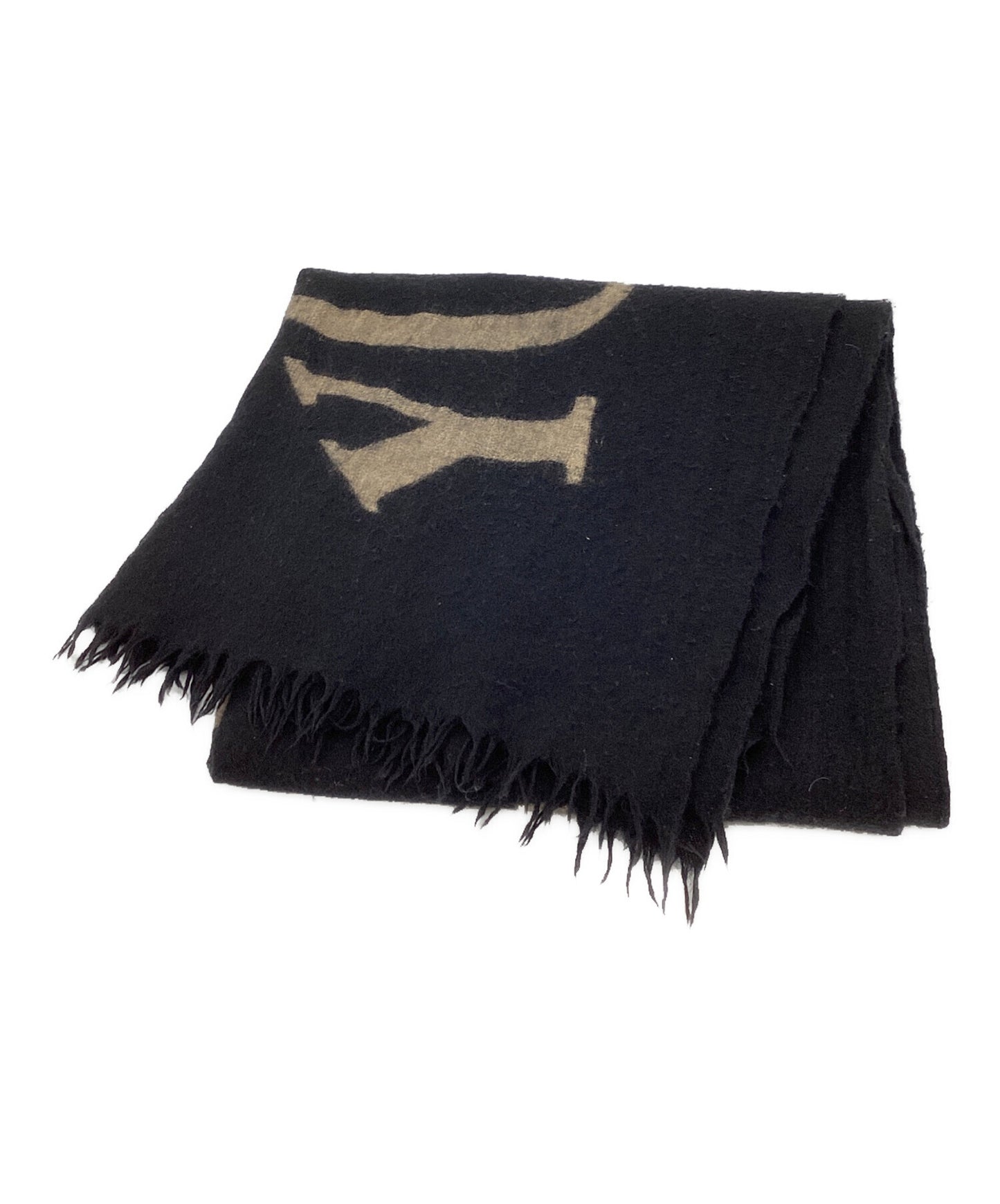 [Pre-owned] Yohji Yamamoto pour homme 2010aw "4.1 THE MEN" large scarf with logo stencil dyeing