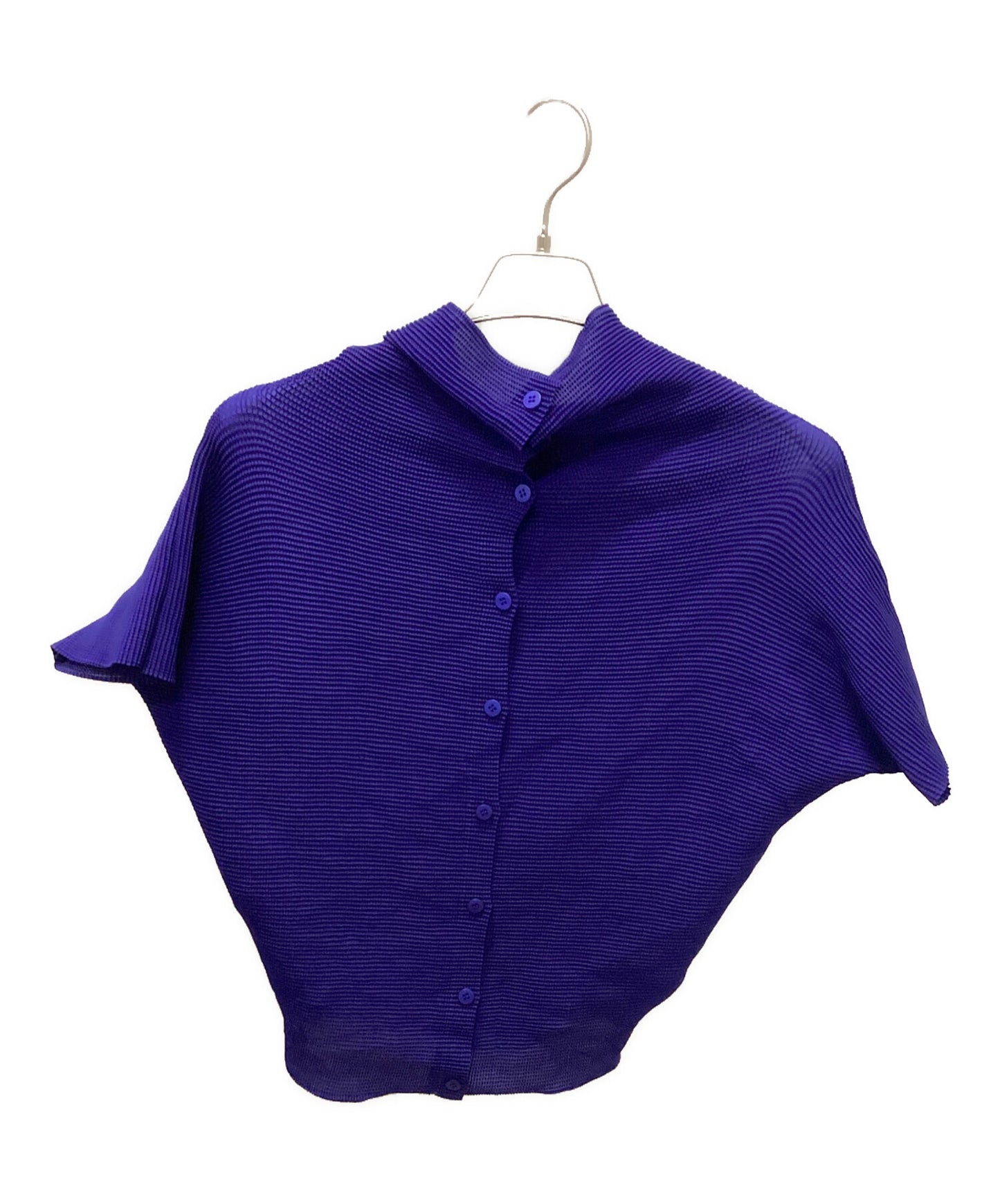 [Pre-owned] me ISSEY MIYAKE Waffle Pleated High Neck Short Sleeve Shirt MI73FO128