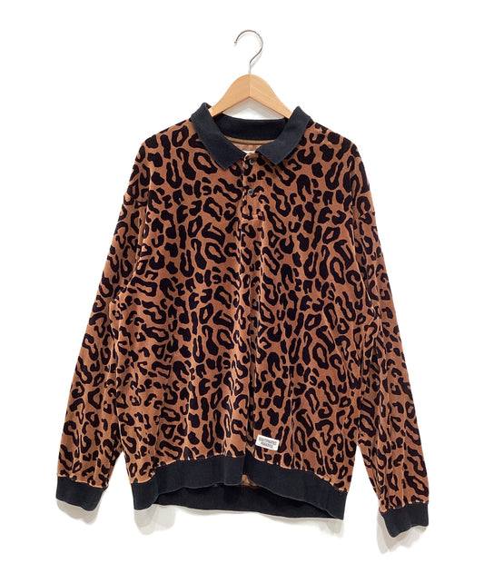[Pre-owned] WACKO MARIA LEOPARD KNIT POLO SHIRT